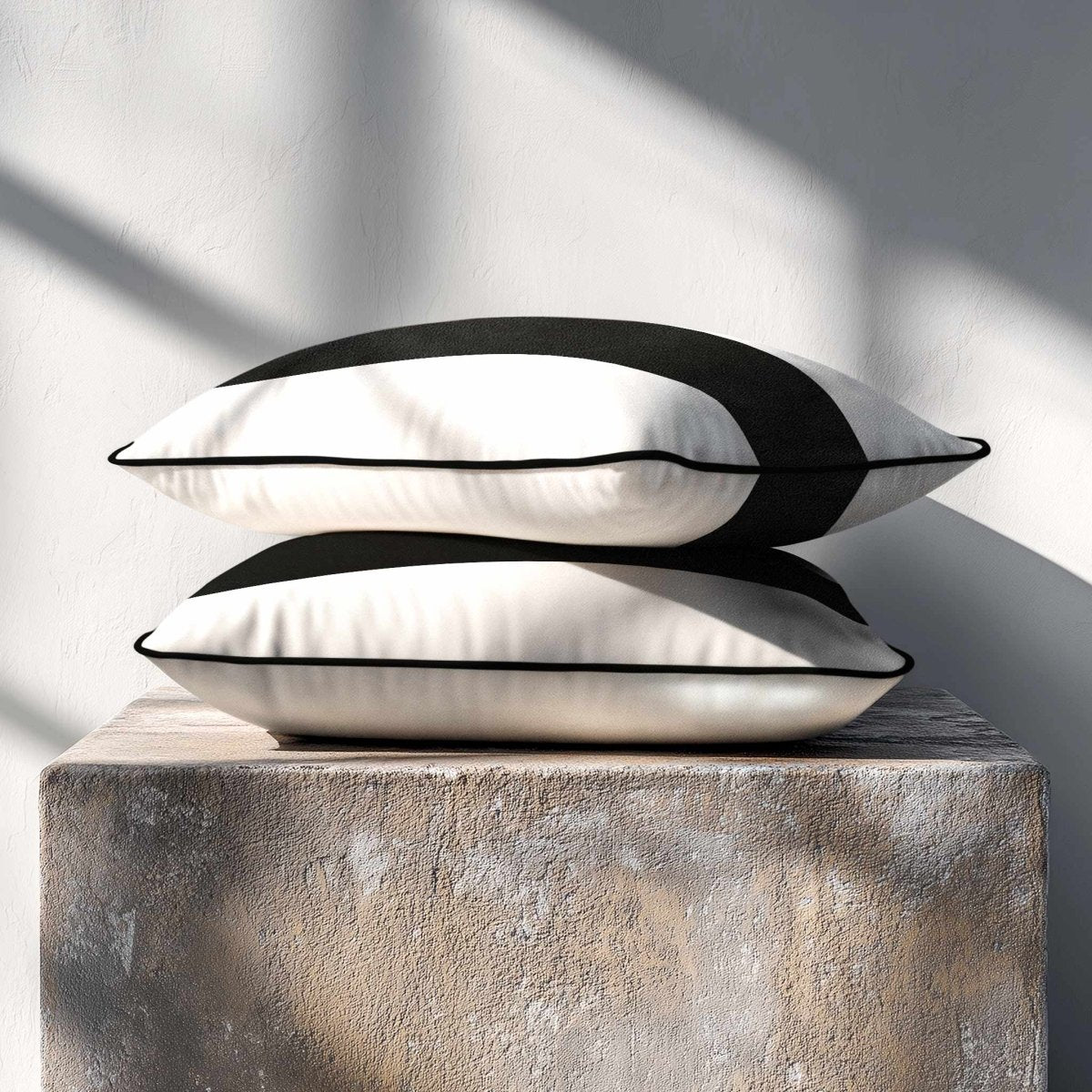 1 Stripe Horizontal | Sustainable Velvet Rectangle Cushion - Charcoal 50 x 30 cm by Izabela Peters