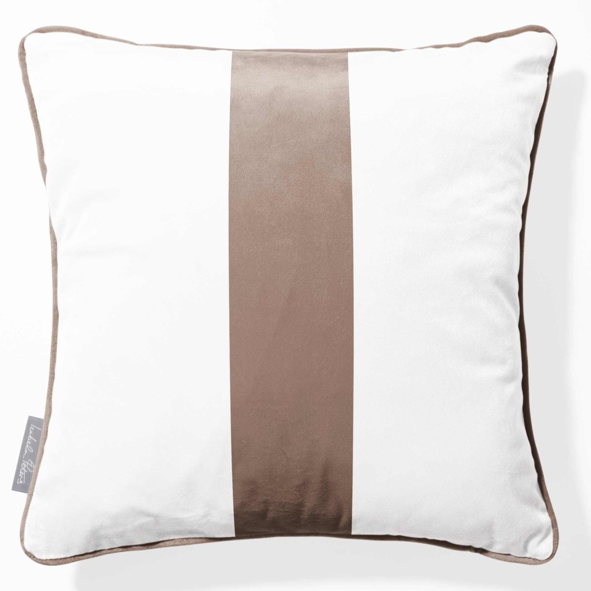 1 Stripe | Sustainable Velvet Cushion with Piping - Sage 40 x 40 cm by Izabela Peters