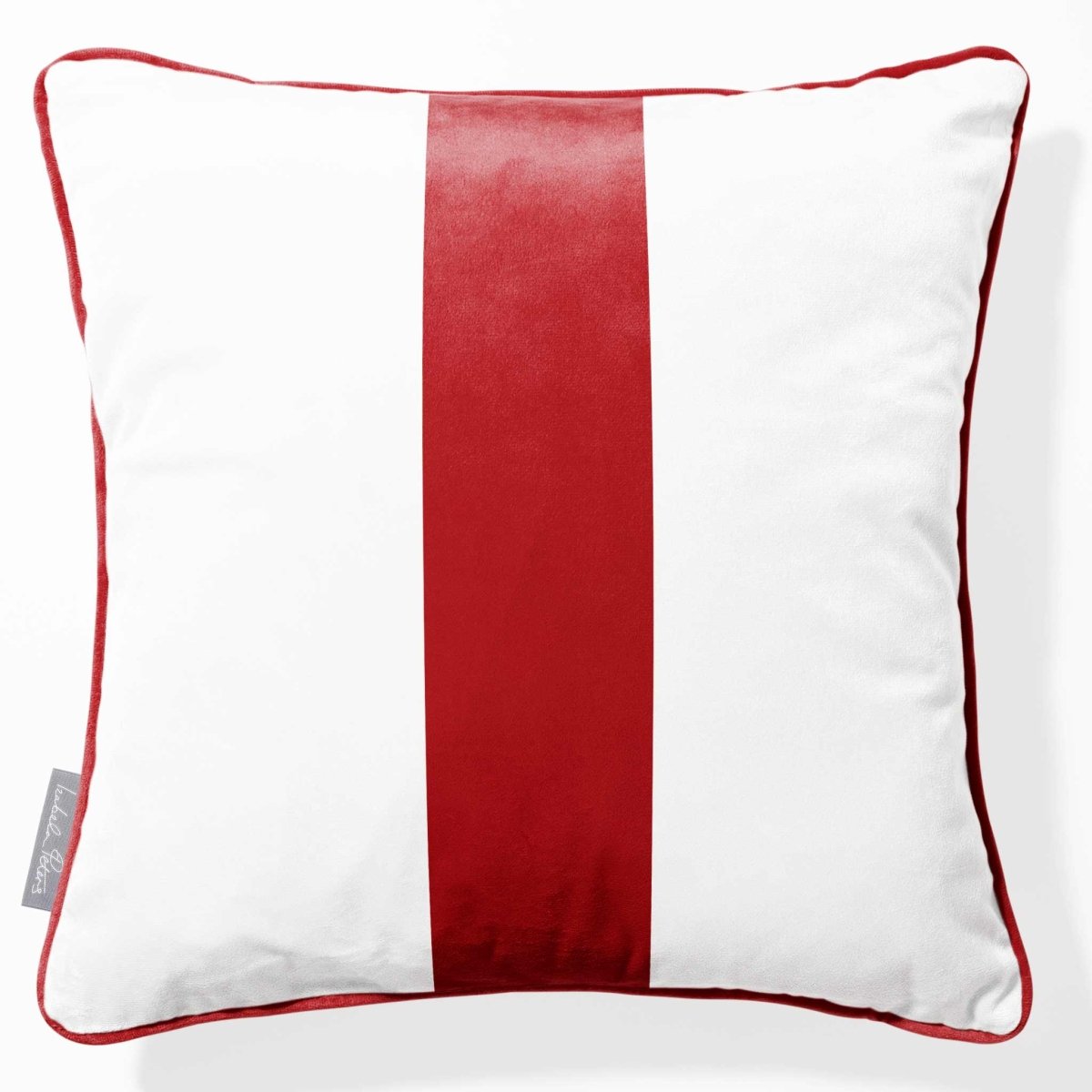 1 Stripe | Sustainable Velvet Cushion with Piping - Crimson Muse 40 x 40 cm by Izabela Peters