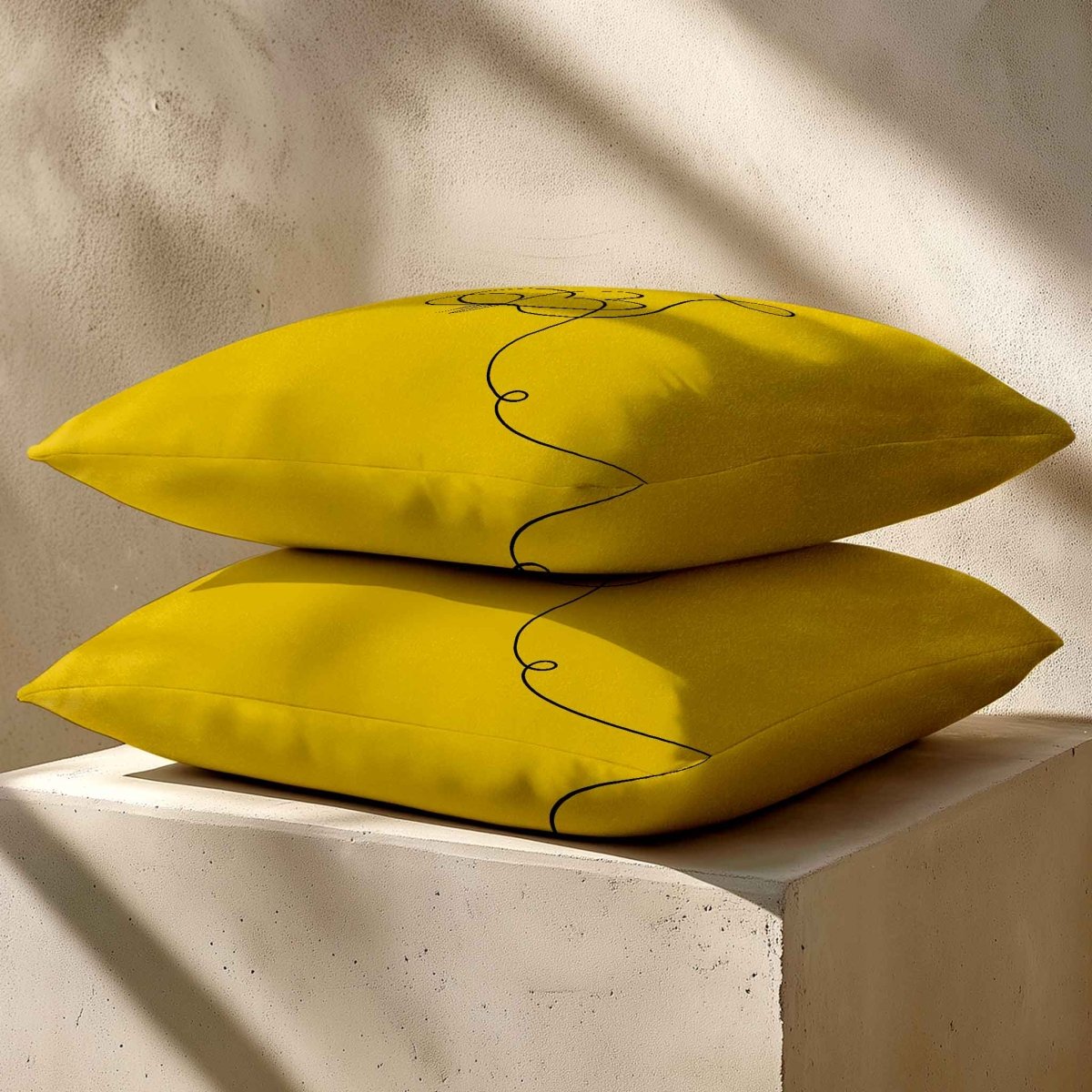 Butterfly | Sustainable Velvet Cushion - Mustard Ochre 40 x 40 cm Standard by Izabela Peters