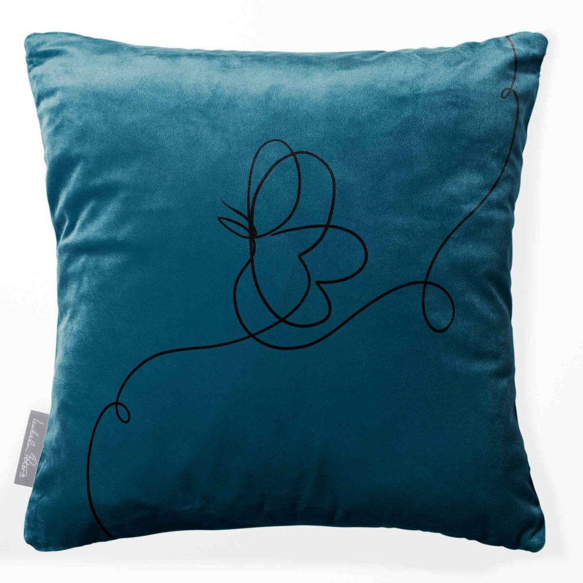 Butterfly | Sustainable Velvet Cushion - Teal 40 x 40 cm Standard by Izabela Peters