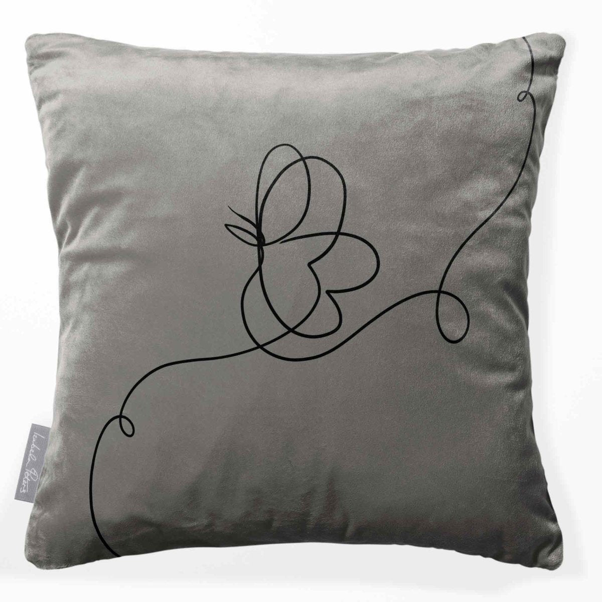 Butterfly | Sustainable Velvet Cushion - Beluga 40 x 40 cm Standard by Izabela Peters