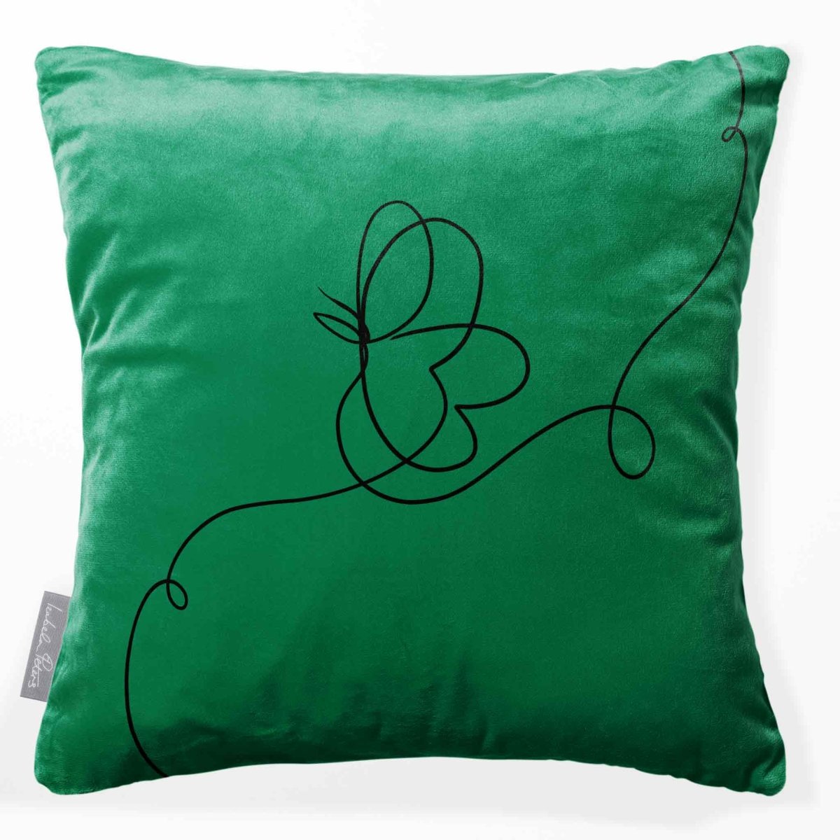 Butterfly | Sustainable Velvet Cushion - Emerald Green 40 x 40 cm Standard by Izabela Peters