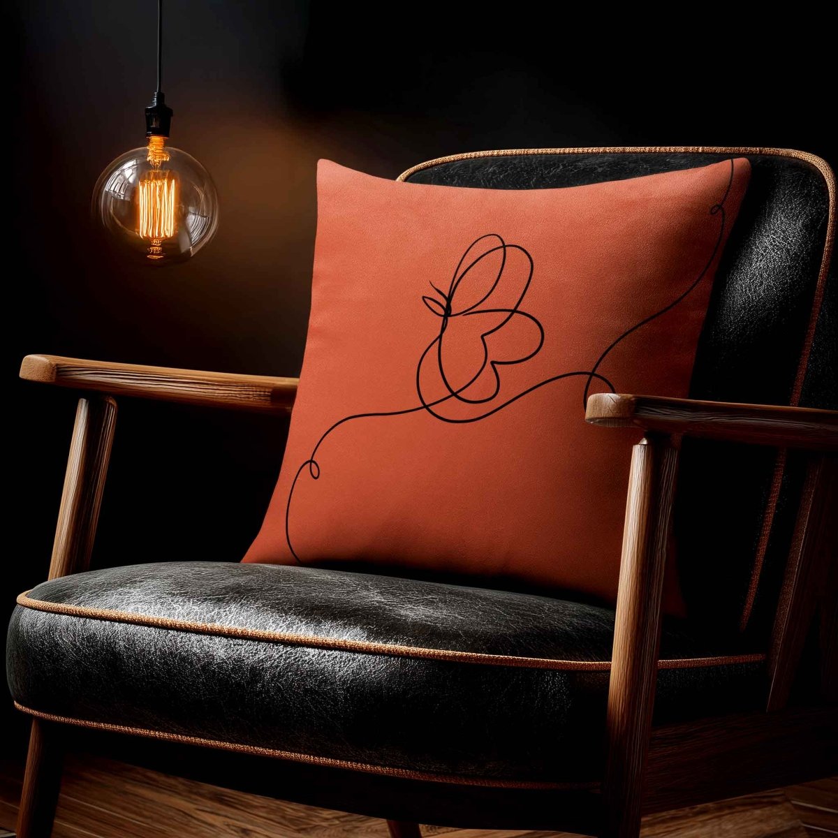 Butterfly | Sustainable Velvet Cushion - Burnt Ochre 40 x 40 cm Standard by Izabela Peters