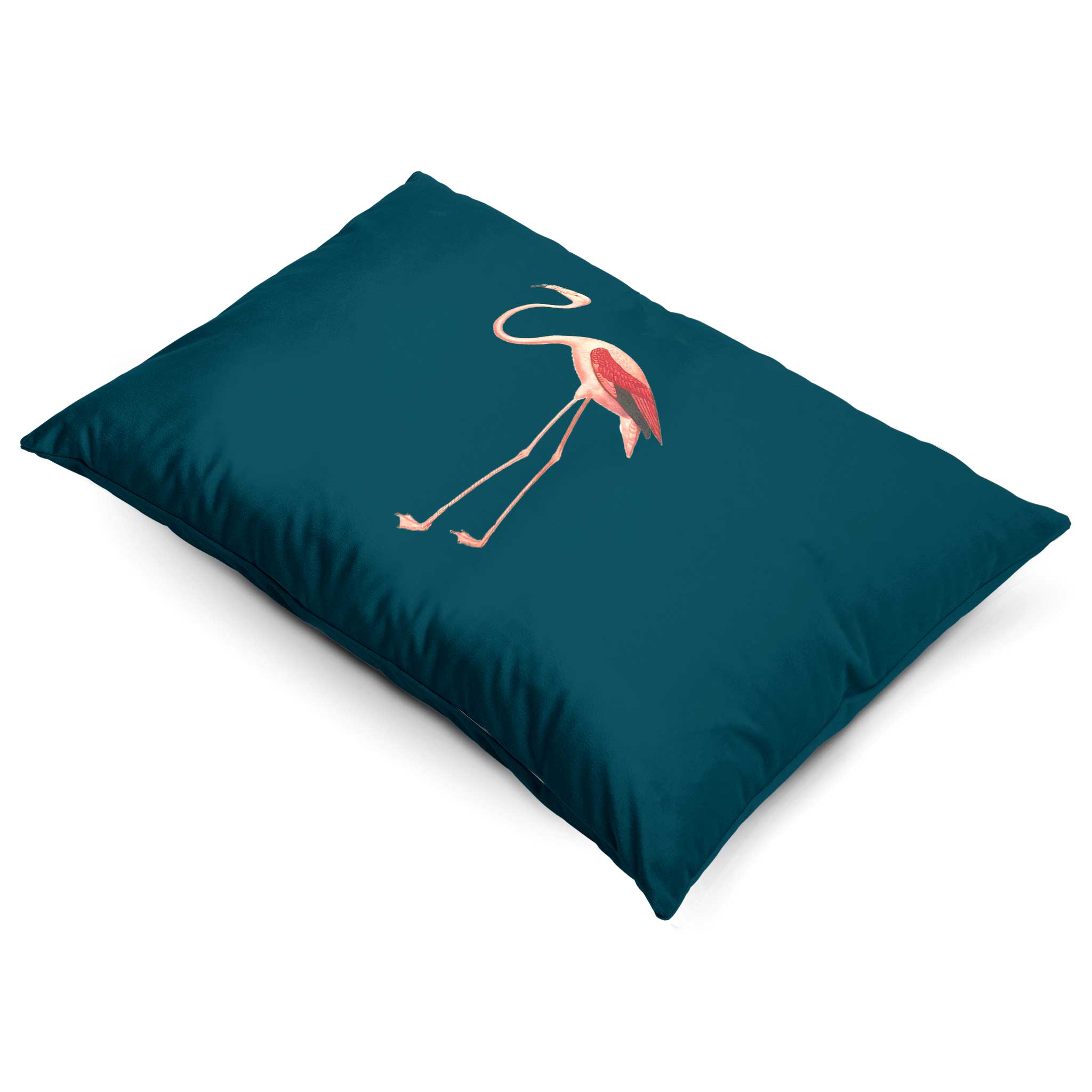 Flamingo | Sustainable Velvet Rectangle Cushion - Teal 50 x 30 cm Cover Only by Izabela Peters