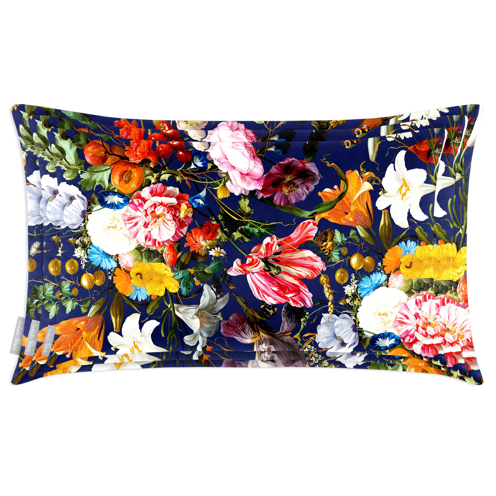 Floral Dream | Sustainable Velvet Rectangle Cushion - Midnight 50 x 30 cm Cover Only by Izabela Peters