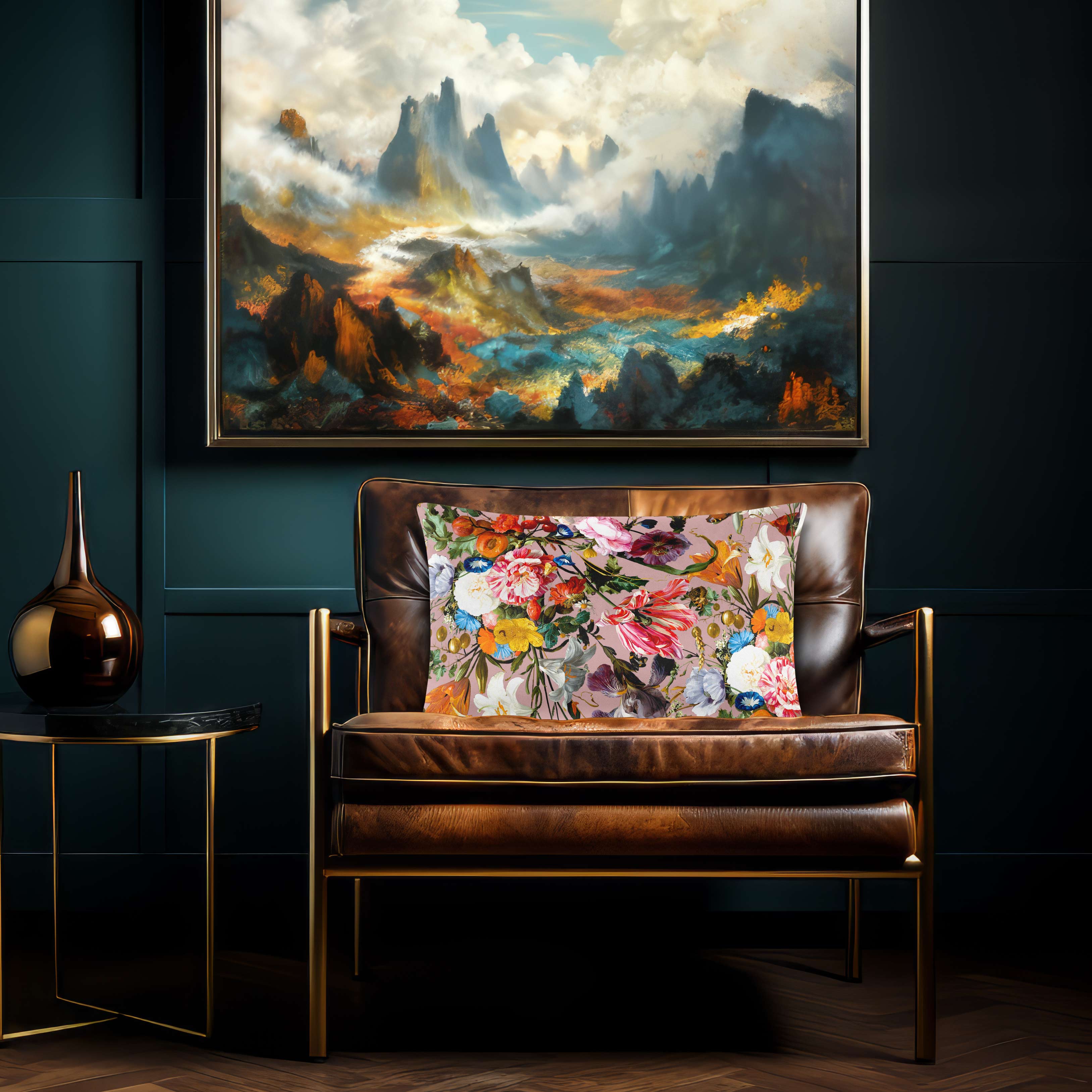 Floral Dream | Sustainable Velvet Rectangle Cushion - Rosewater 50 x 30 cm Cover Only by Izabela Peters