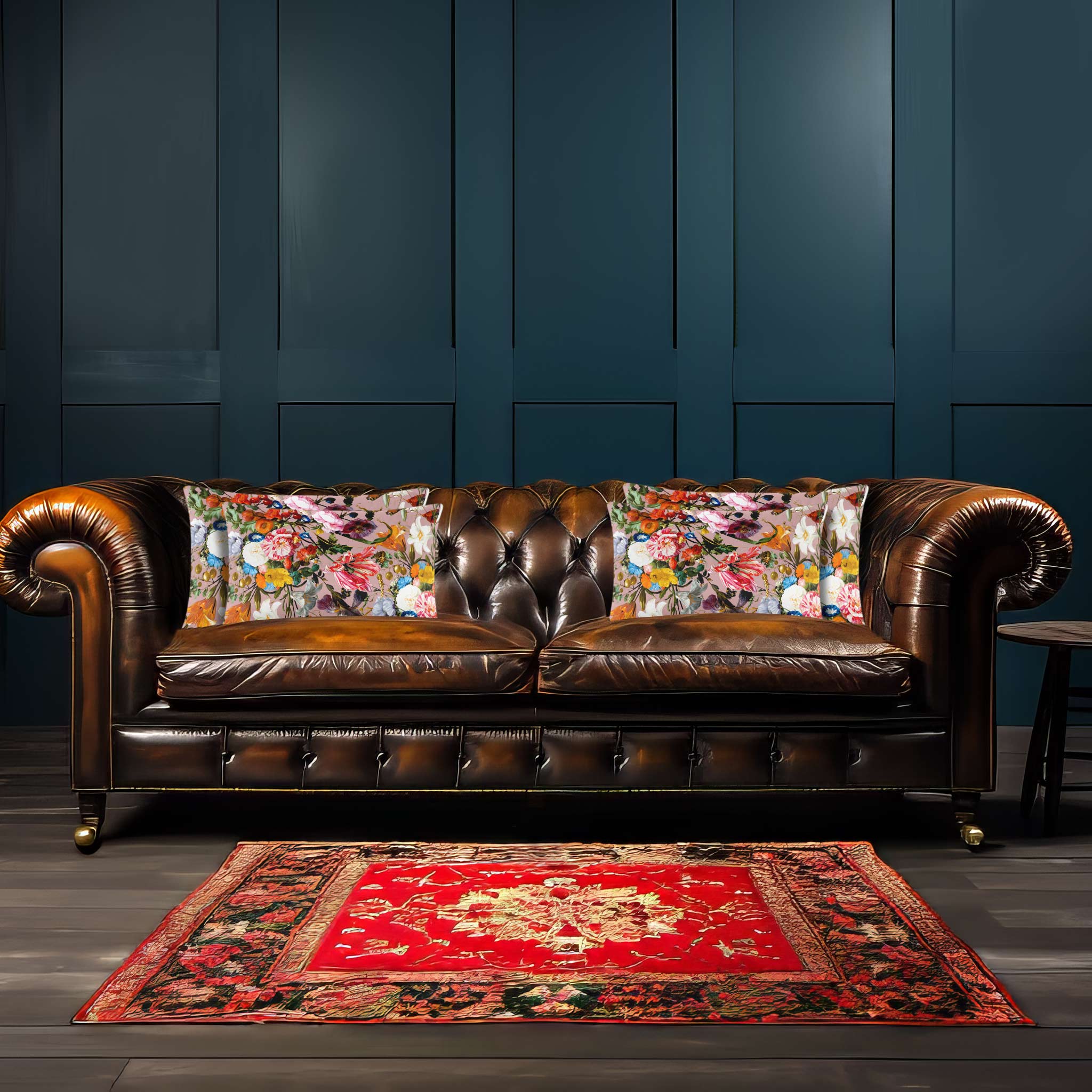 Floral Dream | Sustainable Velvet Rectangle Cushion - Rosewater 50 x 30 cm Cover Only by Izabela Peters