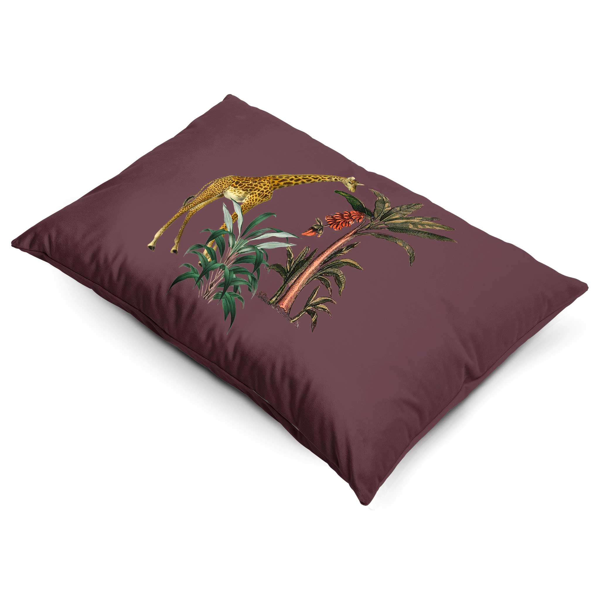 Giraffe | Sustainable Velvet Rectangle Cushion - Emerald Green 50 x 30 cm Cover Only by Izabela Peters