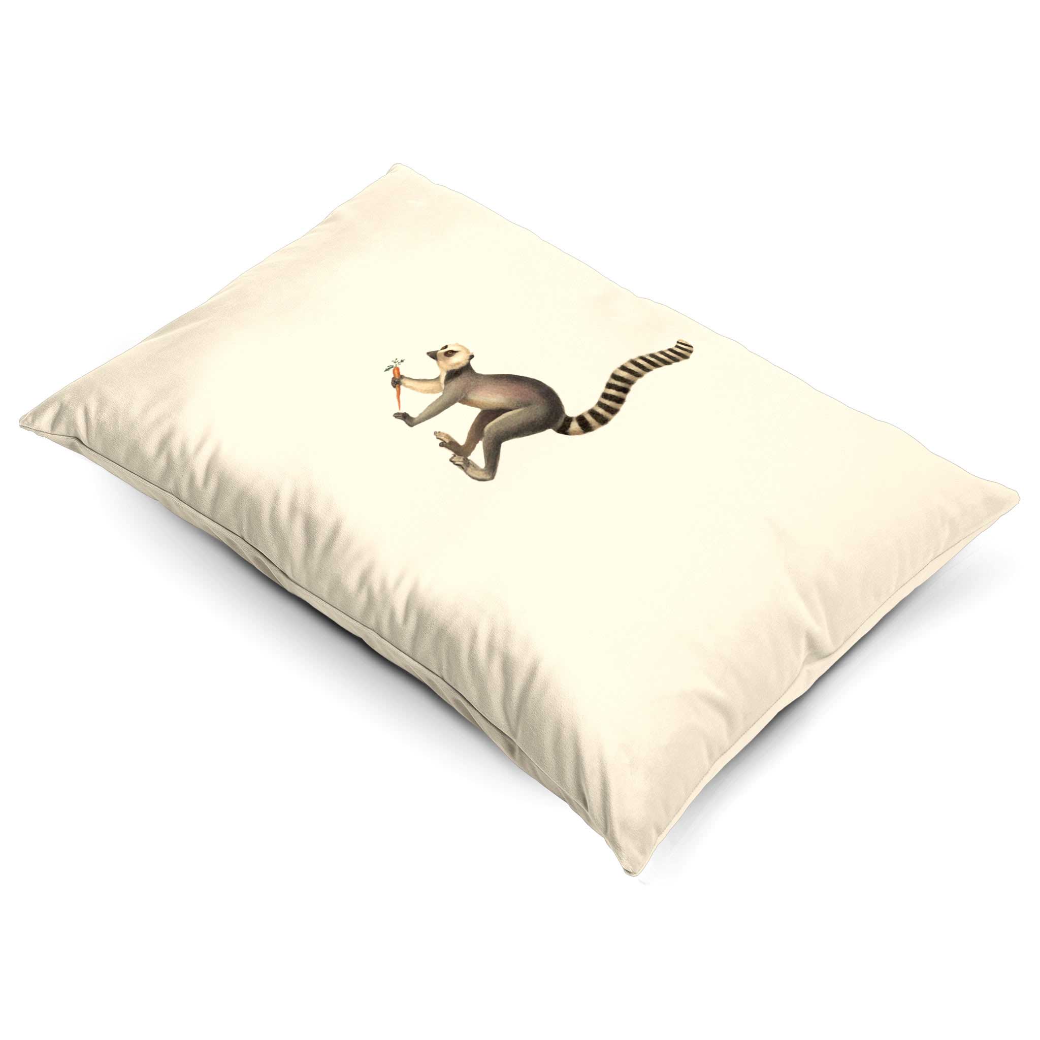 Lemur | Sustainable Velvet Rectangle Cushion - Ivory Cream 50 x 30 cm Cover Only by Izabela Peters