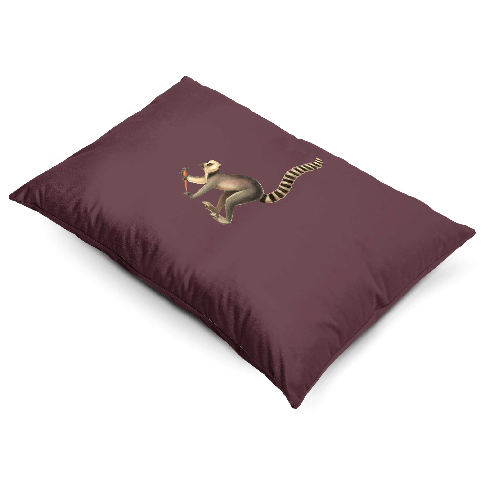 Lemur | Sustainable Velvet Rectangle Cushion - Italian Grape 50 x 30 cm Cover Only by Izabela Peters