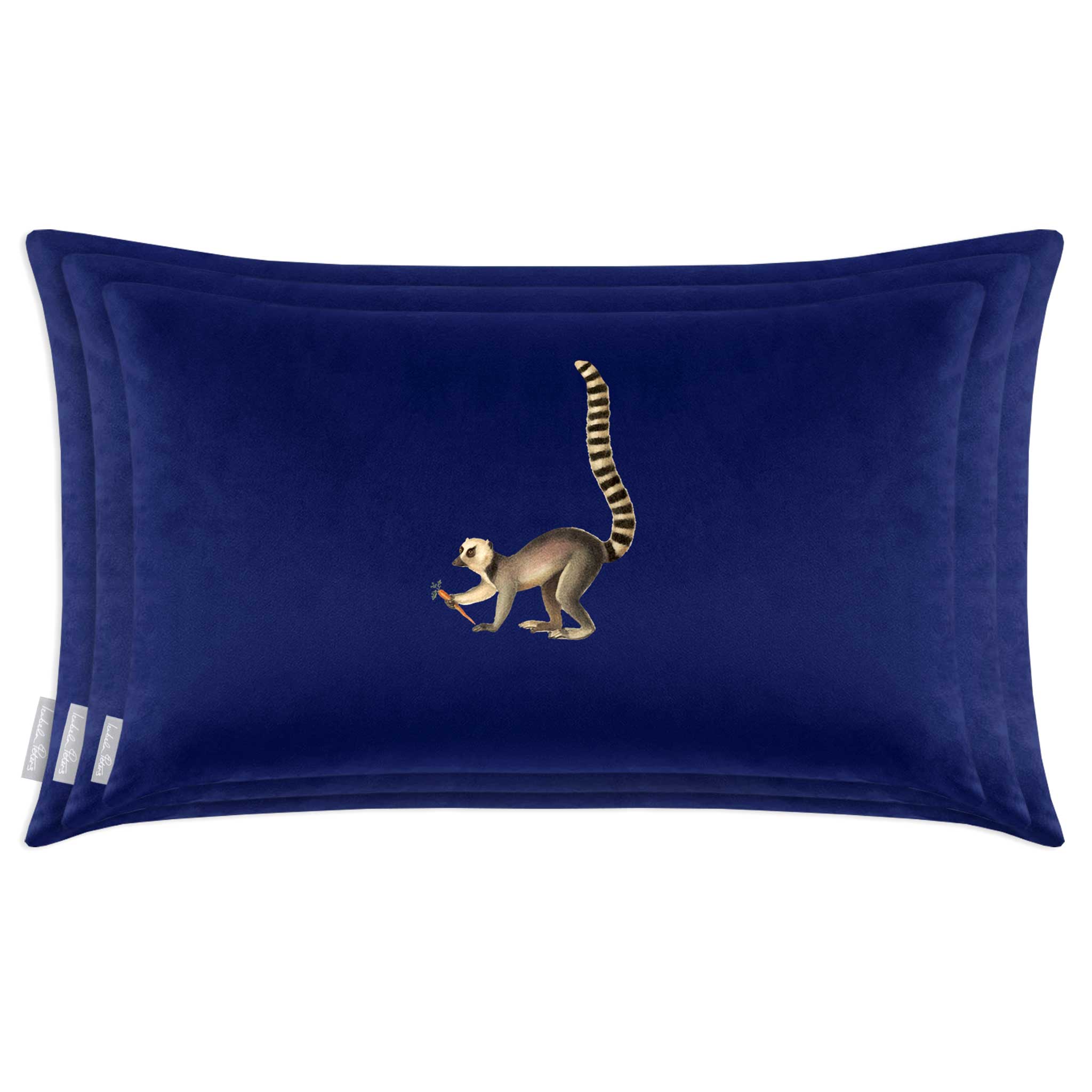 Lemur | Sustainable Velvet Rectangle Cushion in Midnight 50 x 30 cm Cover Only | Izabela Peters