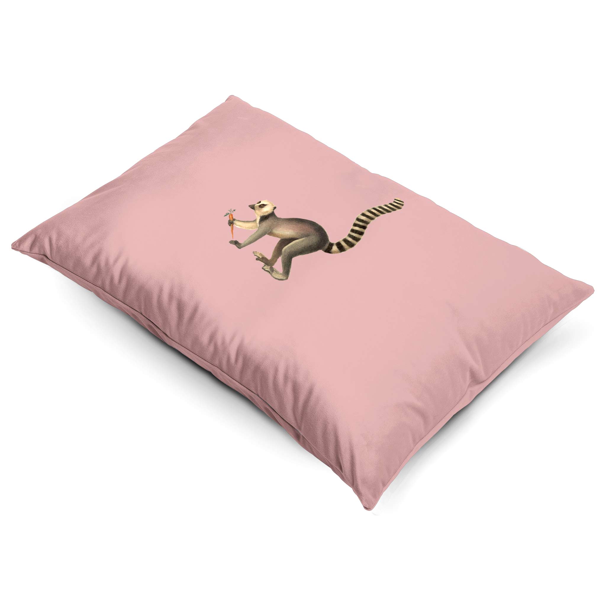 Lemur | Sustainable Velvet Rectangle Cushion - Rosewater 50 x 30 cm Cover Only by Izabela Peters