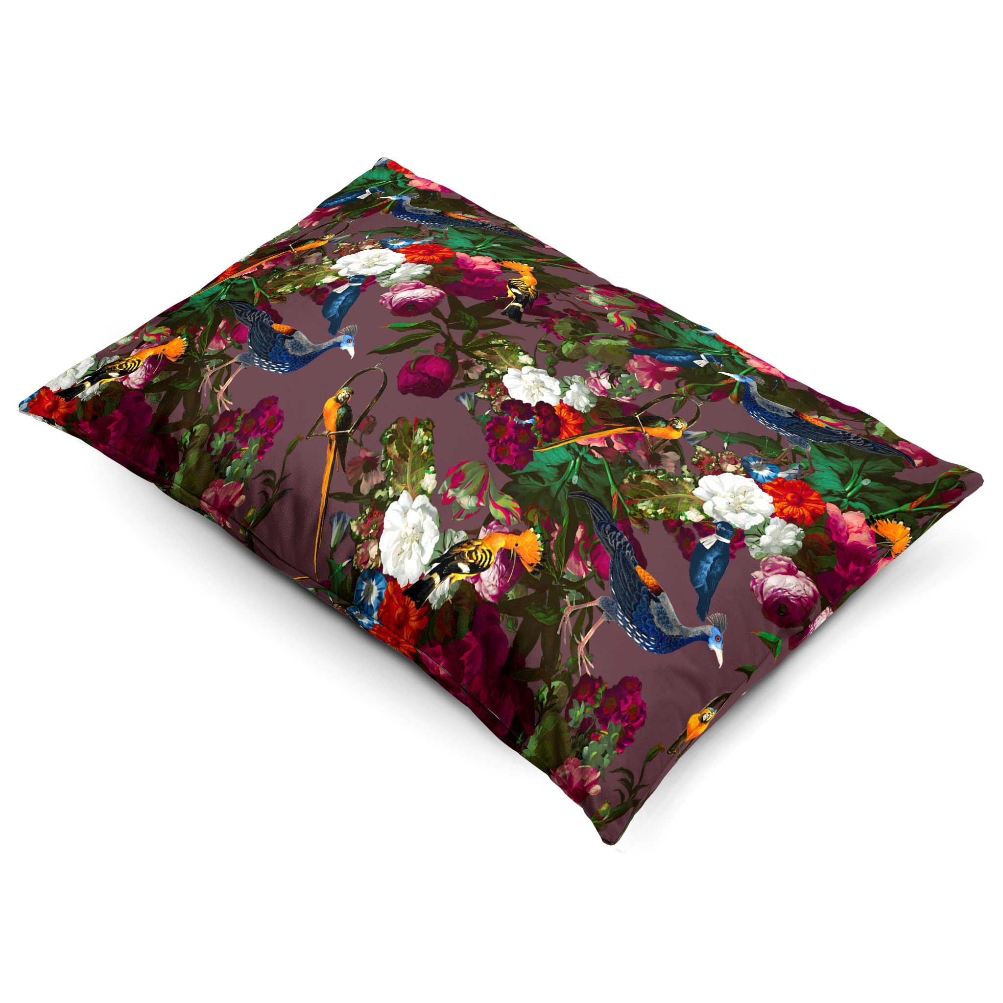 Manor House Garden | Sustainable Velvet Rectangle Cushion - Italian Grape 50 x 30 cm Cover Only by Izabela Peters