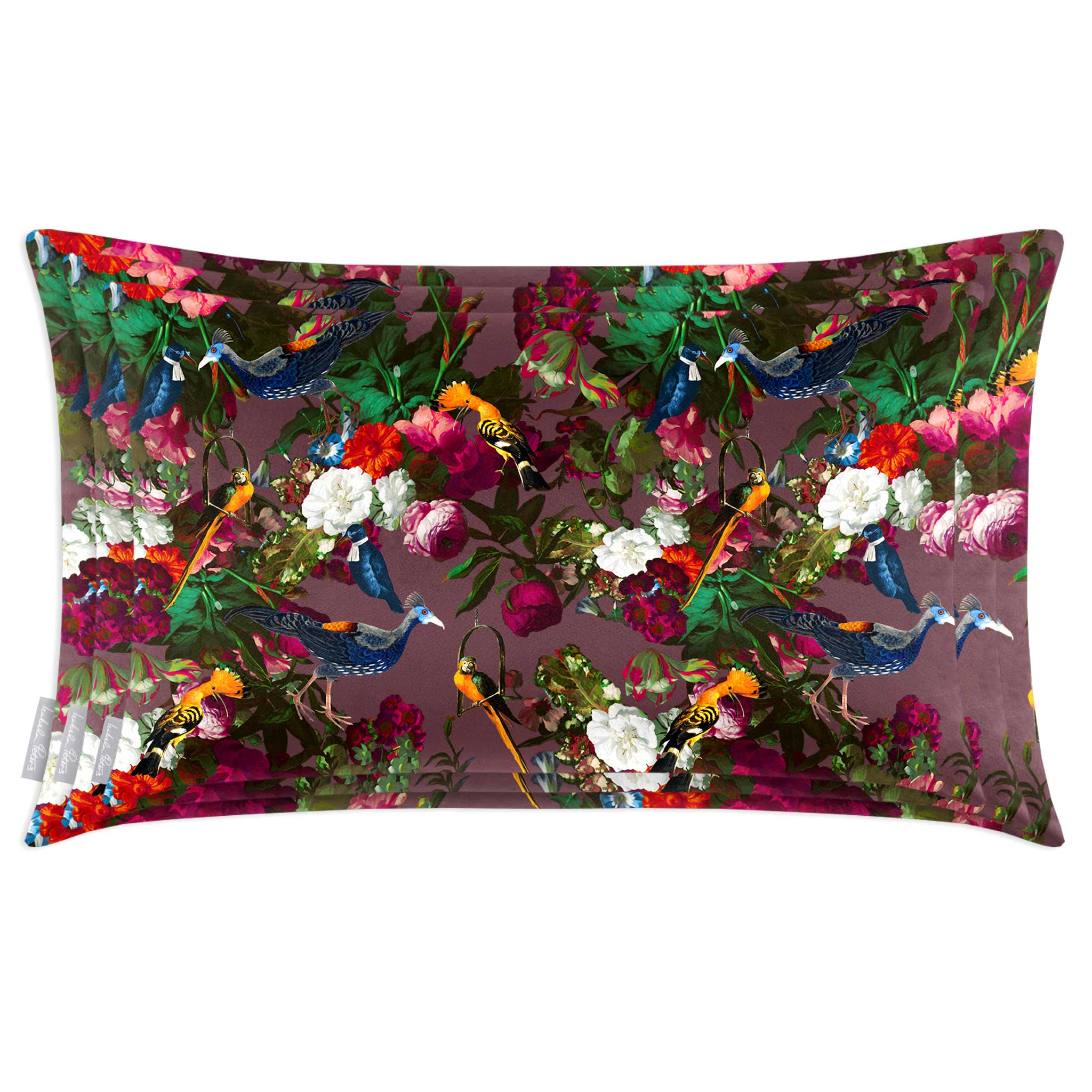 Manor House Garden | Sustainable Velvet Rectangle Cushion in Italian Grape 50 x 30 cm Cover Only | Izabela Peters