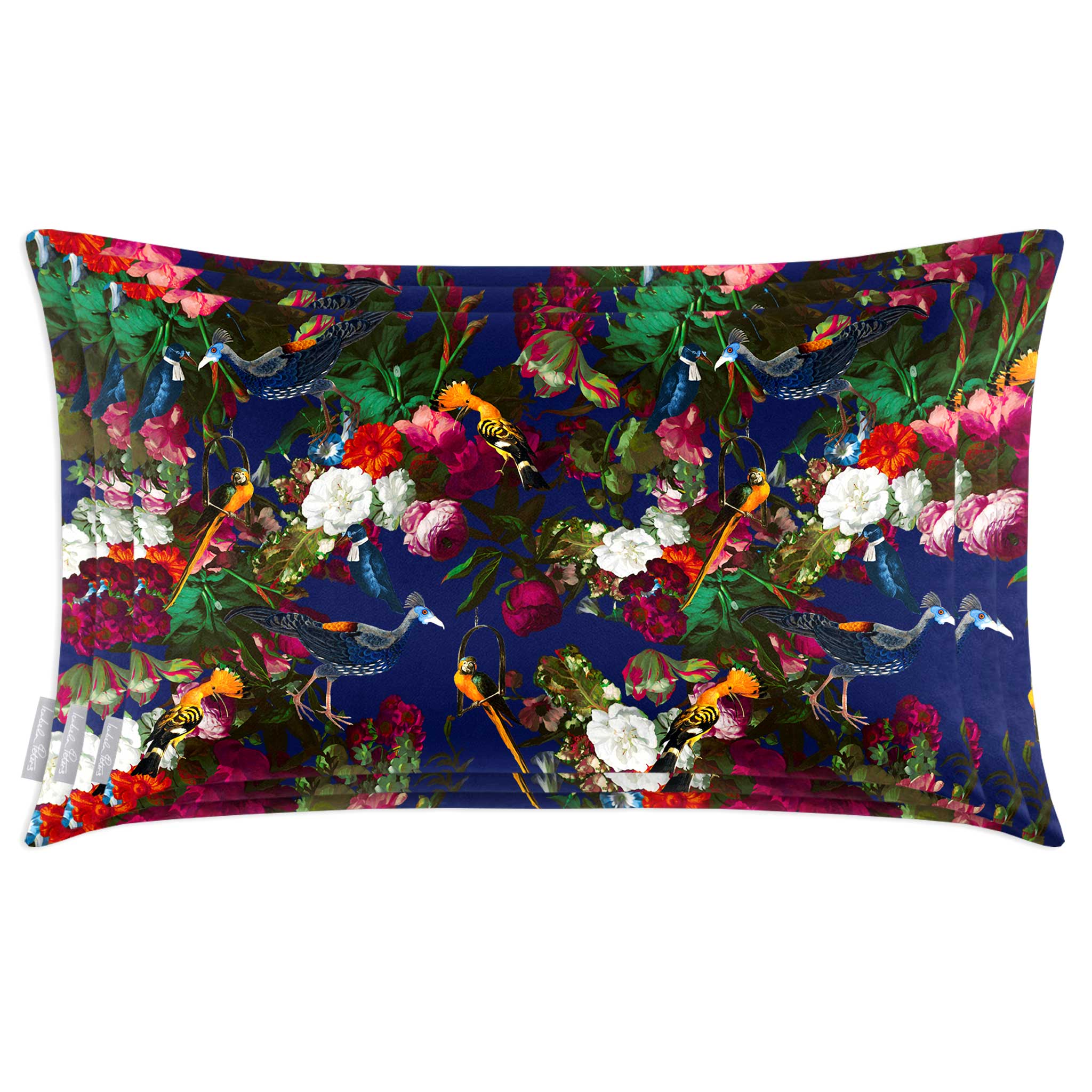 Manor House Garden | Sustainable Velvet Rectangle Cushion in Midnight 50 x 30 cm Cover Only | Izabela Peters