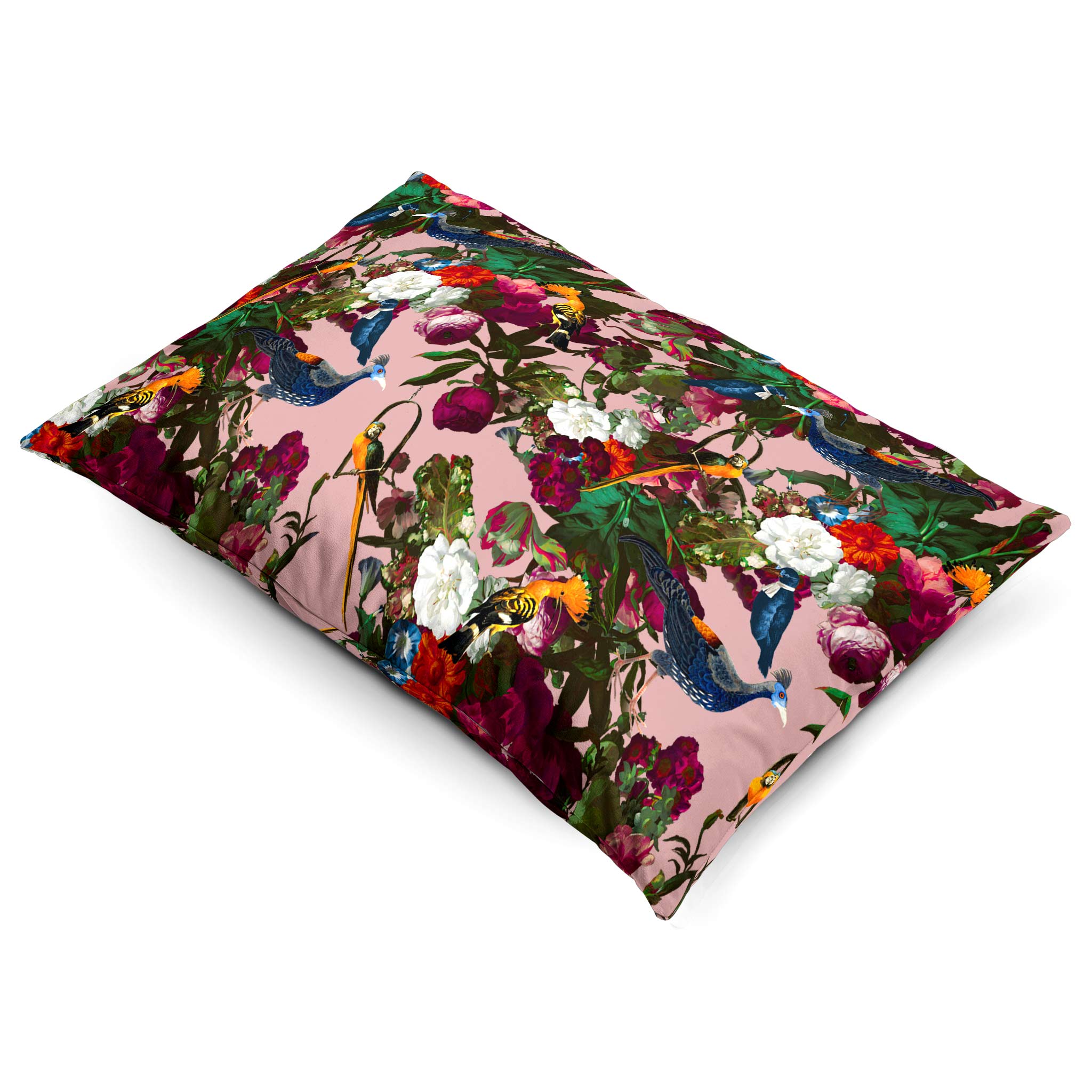 Manor House Garden | Sustainable Velvet Rectangle Cushion - Rosewater 50 x 30 cm Cover Only by Izabela Peters