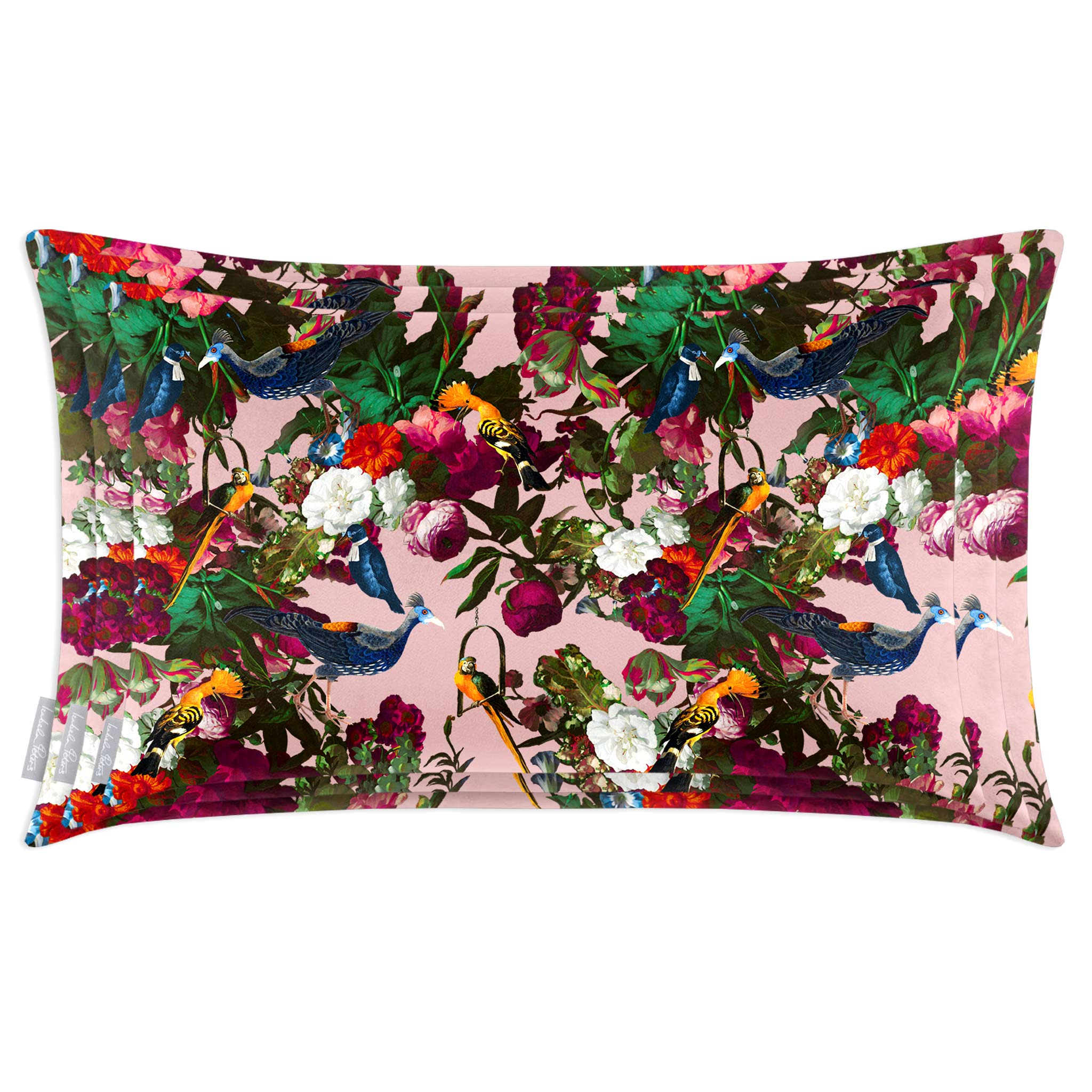 Manor House Garden | Sustainable Velvet Rectangle Cushion - Rosewater 50 x 30 cm Cover Only by Izabela Peters
