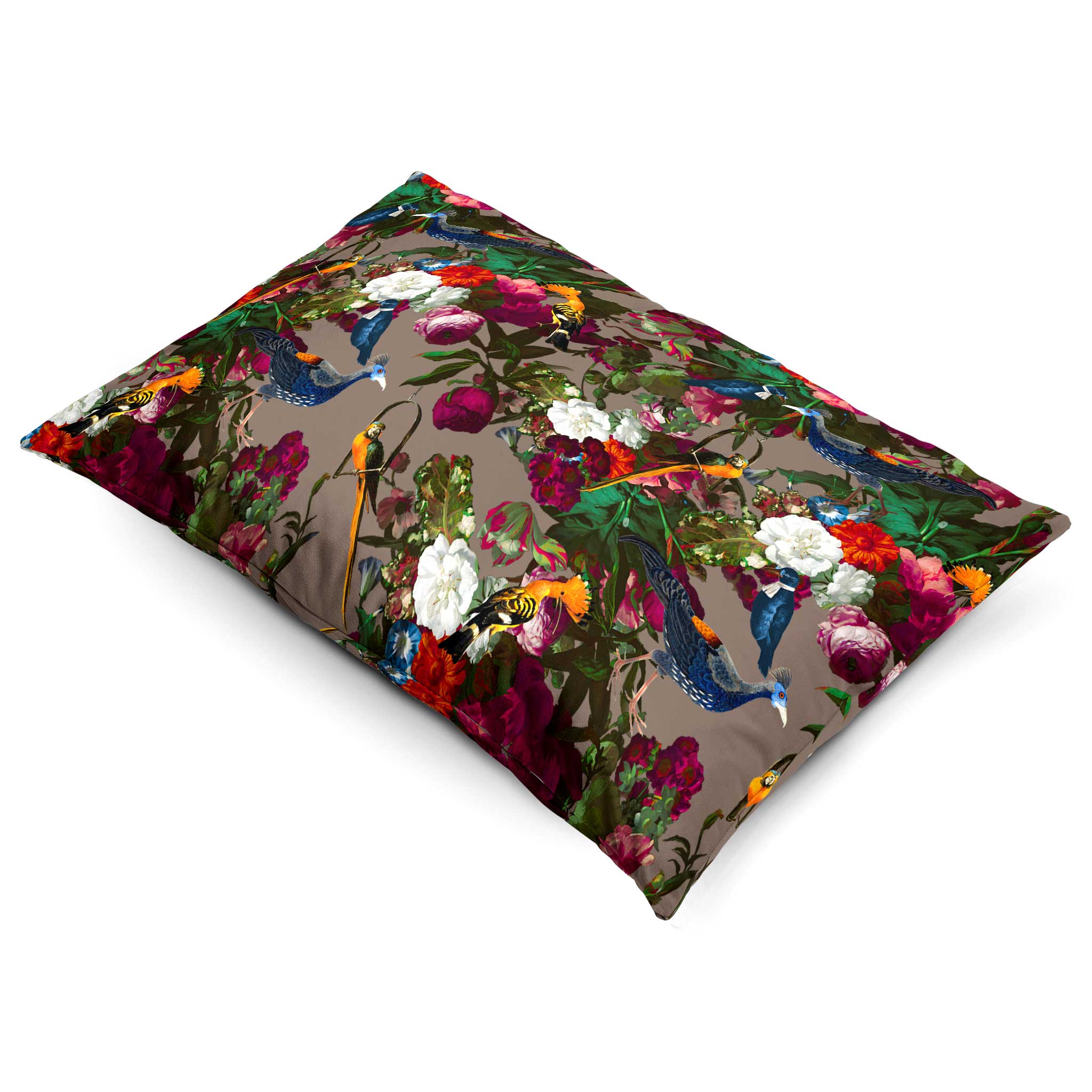 Manor House Garden | Sustainable Velvet Rectangle Cushion - Midnight 50 x 30 cm Cover Only by Izabela Peters