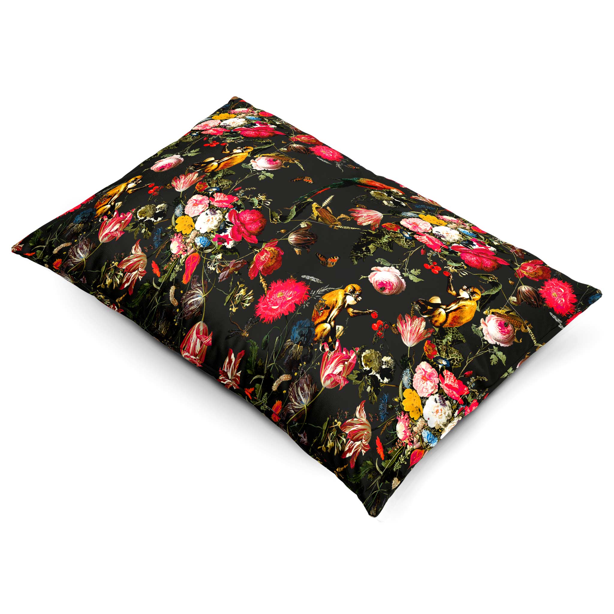 Monkey Puzzle | Sustainable Velvet Rectangle Cushion in Charcoal 50 x 30 cm Cover Only | Izabela Peters