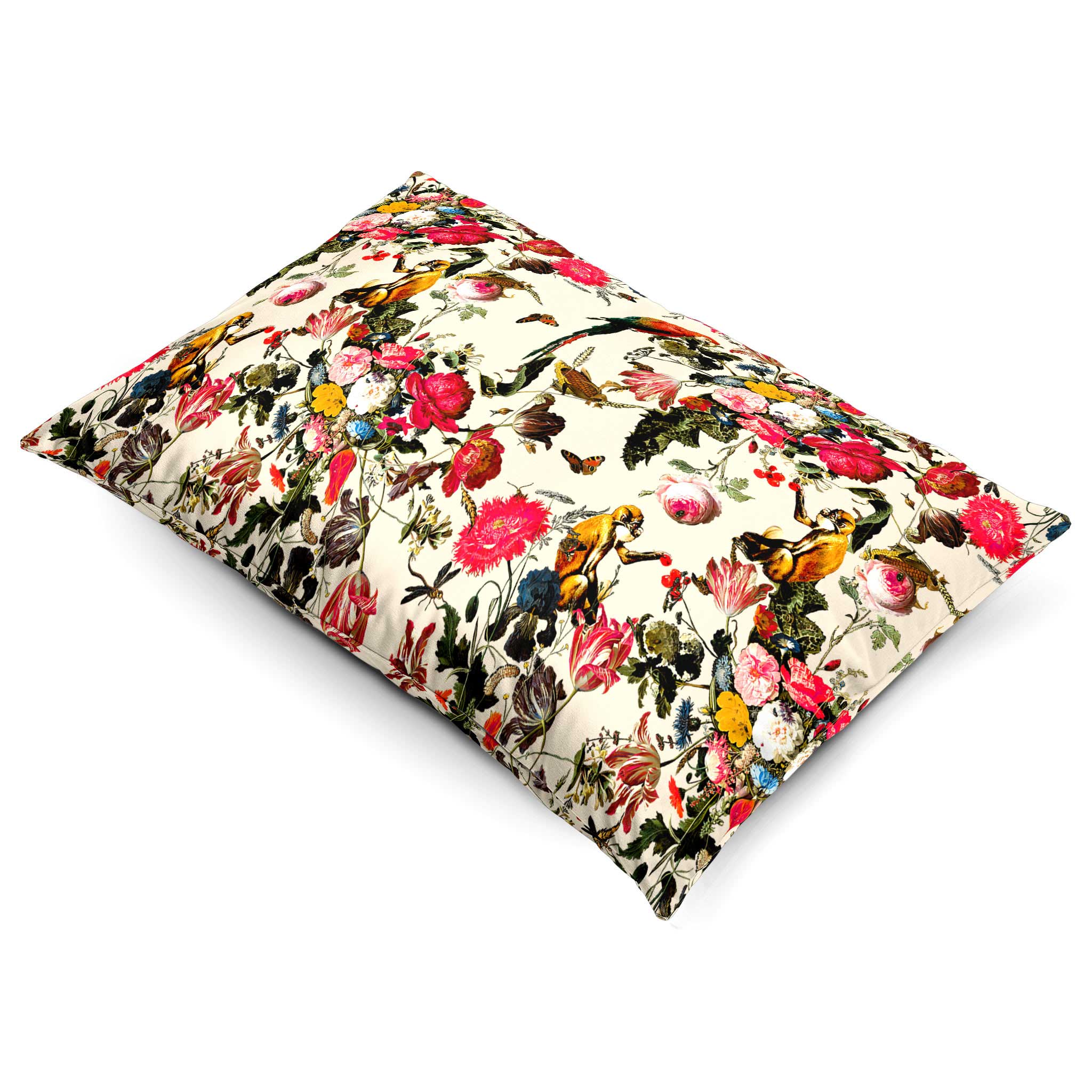 Monkey Puzzle | Sustainable Velvet Rectangle Cushion - Ivory Cream 50 x 30 cm Cover Only by Izabela Peters