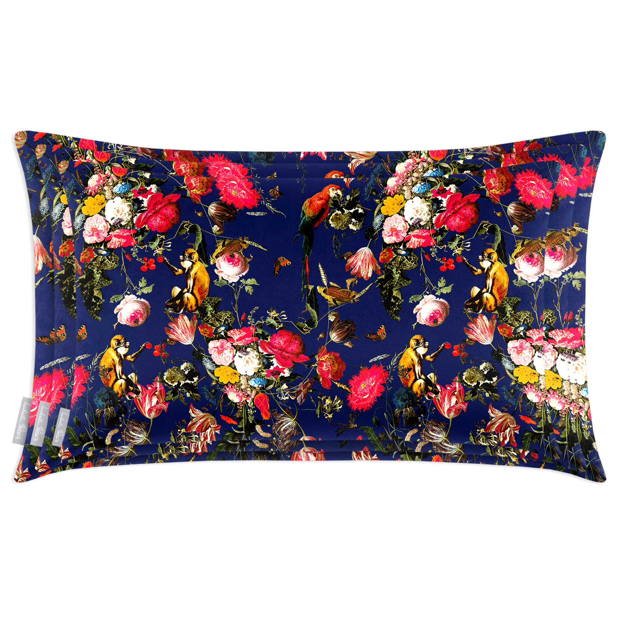 Monkey Puzzle | Sustainable Velvet Rectangle Cushion - Midnight 50 x 30 cm Cover Only by Izabela Peters