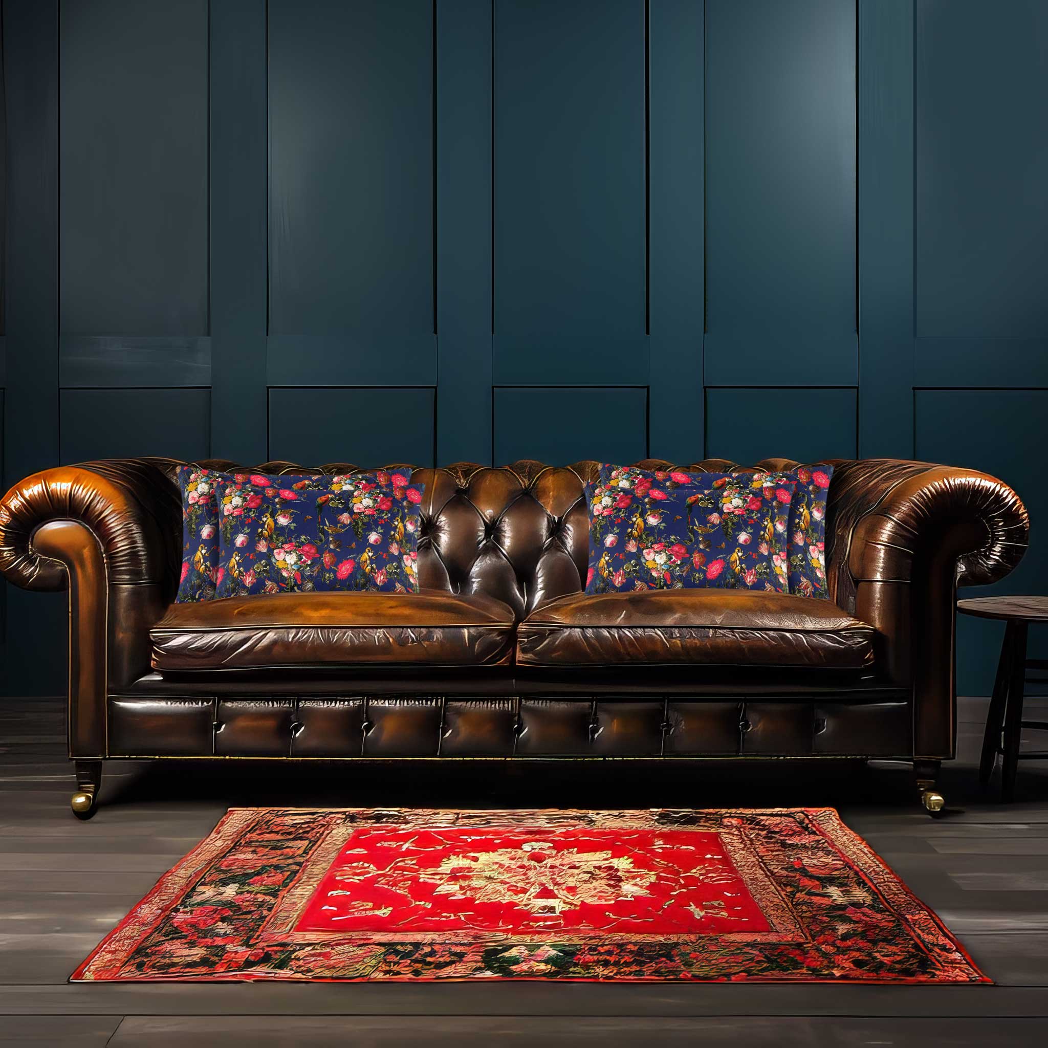 Monkey Puzzle | Sustainable Velvet Rectangle Cushion - Midnight 50 x 30 cm Cover Only by Izabela Peters
