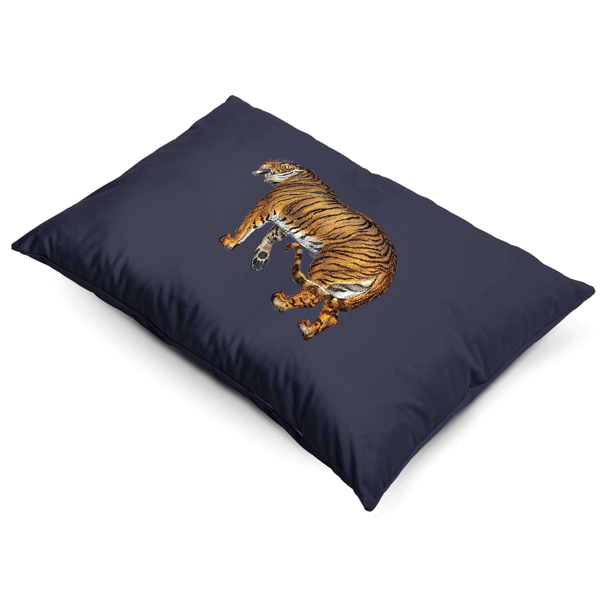 Tiger | Sustainable Velvet Rectangle Cushion - Graphite 50 x 30 cm Cover Only by Izabela Peters