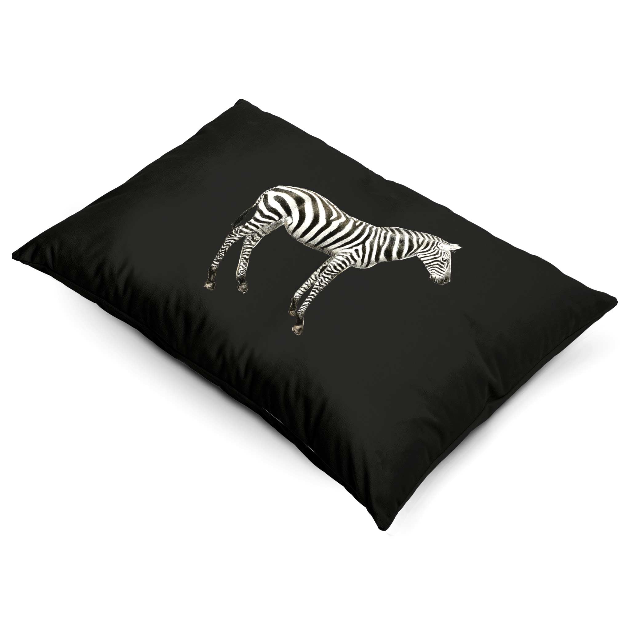 Zebra | Sustainable Velvet Rectangle Cushion - Charcoal 50 x 30 cm Cover Only by Izabela Peters