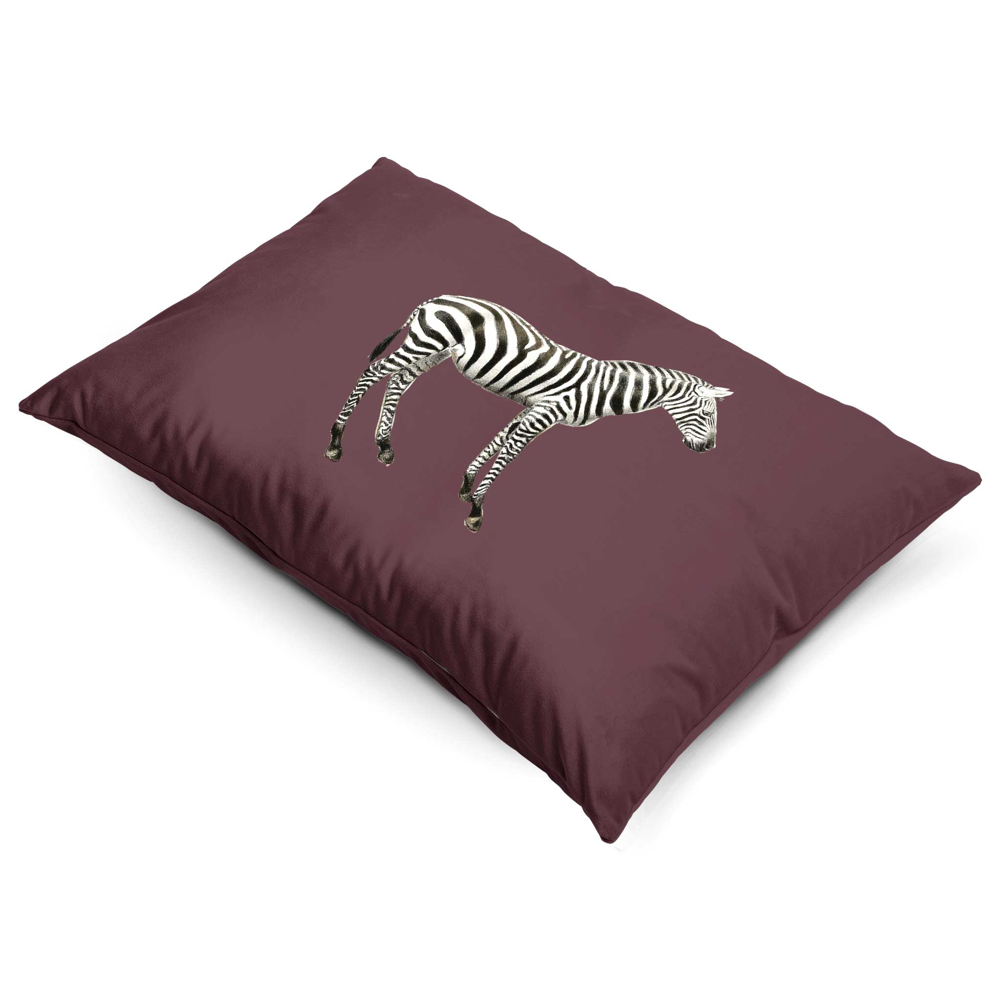 Zebra | Sustainable Velvet Rectangle Cushion - Italian Grape 50 x 30 cm Cover Only by Izabela Peters