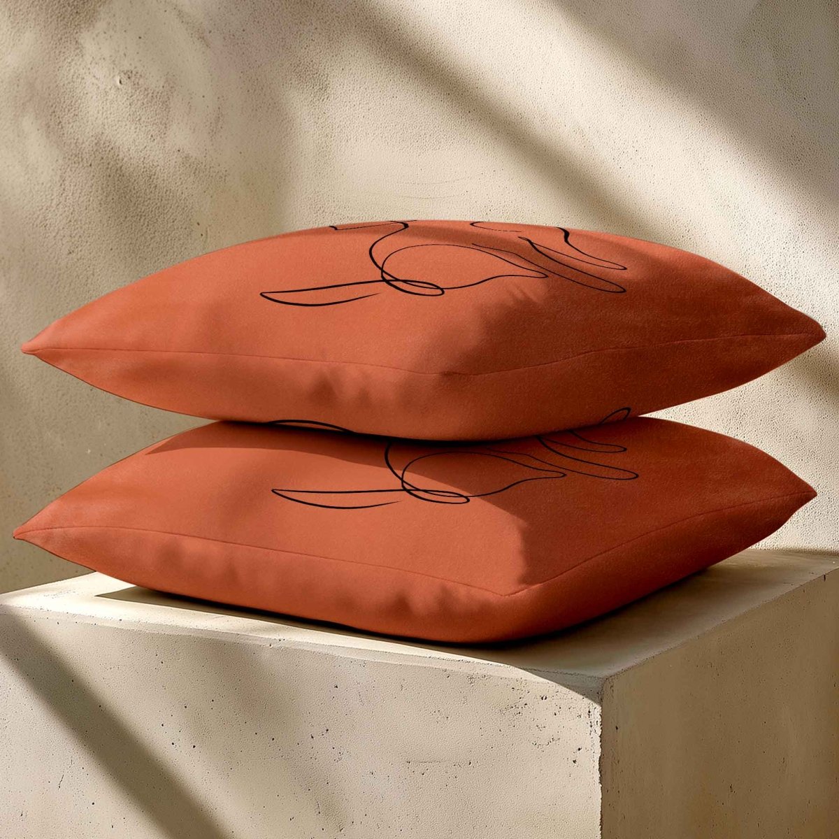 Dog | Sustainable Velvet Cushion - Burnt Ochre 40 x 40 cm Standard by Izabela Peters