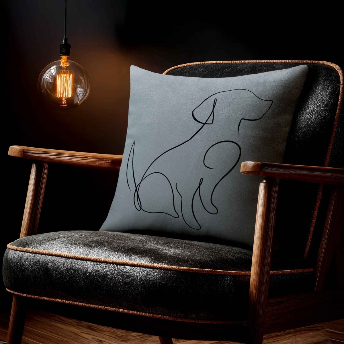 Dog | Sustainable Velvet Cushion - French Grey 40 x 40 cm Standard by Izabela Peters