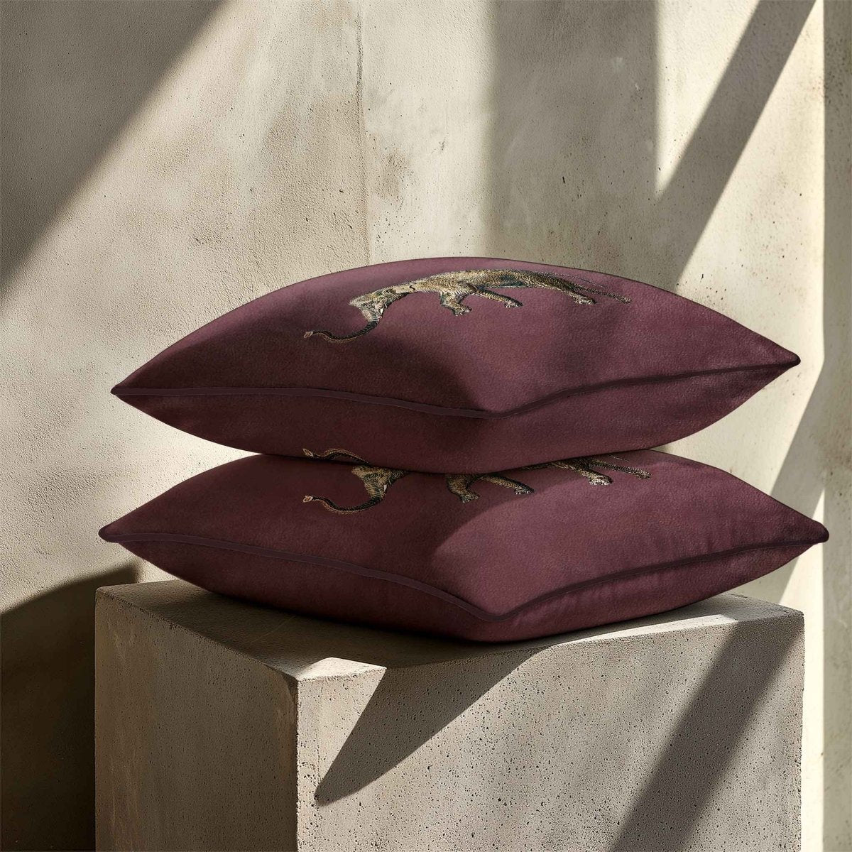 Elephant | Sustainable Velvet Cushion - Italian Grape 40 x 40 cm Standard by Izabela Peters