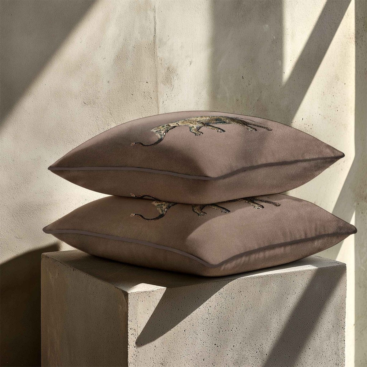 Elephant | Sustainable Velvet Cushion - Dovedale Stone 40 x 40 cm Standard by Izabela Peters