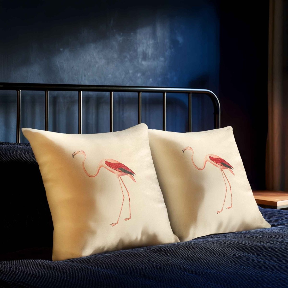 Flamingo | Sustainable Velvet Cushion - Ivory Cream 40 x 40 cm Piped by Izabela Peters