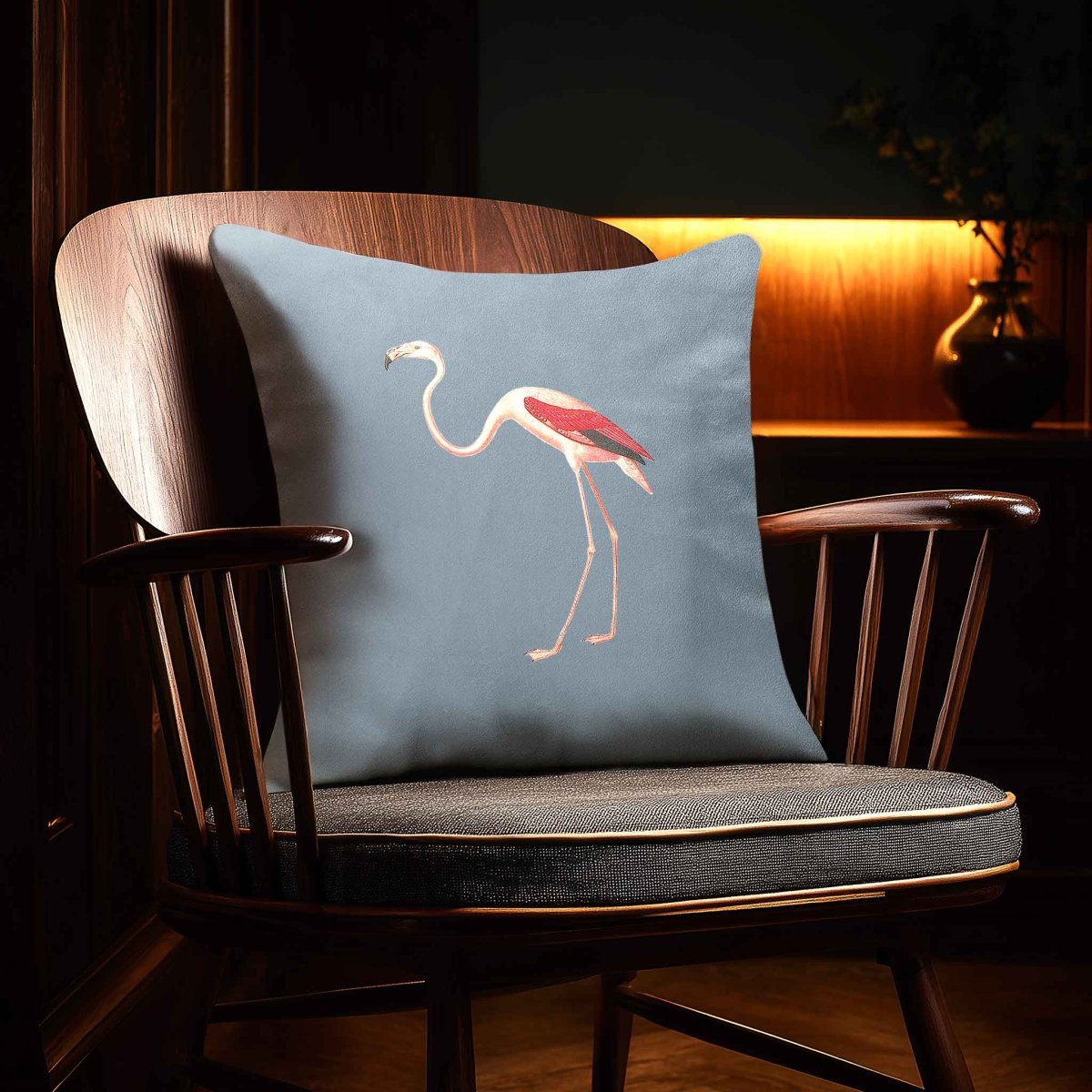 Flamingo | Sustainable Velvet Cushion - French Grey 40 x 40 cm Standard by Izabela Peters