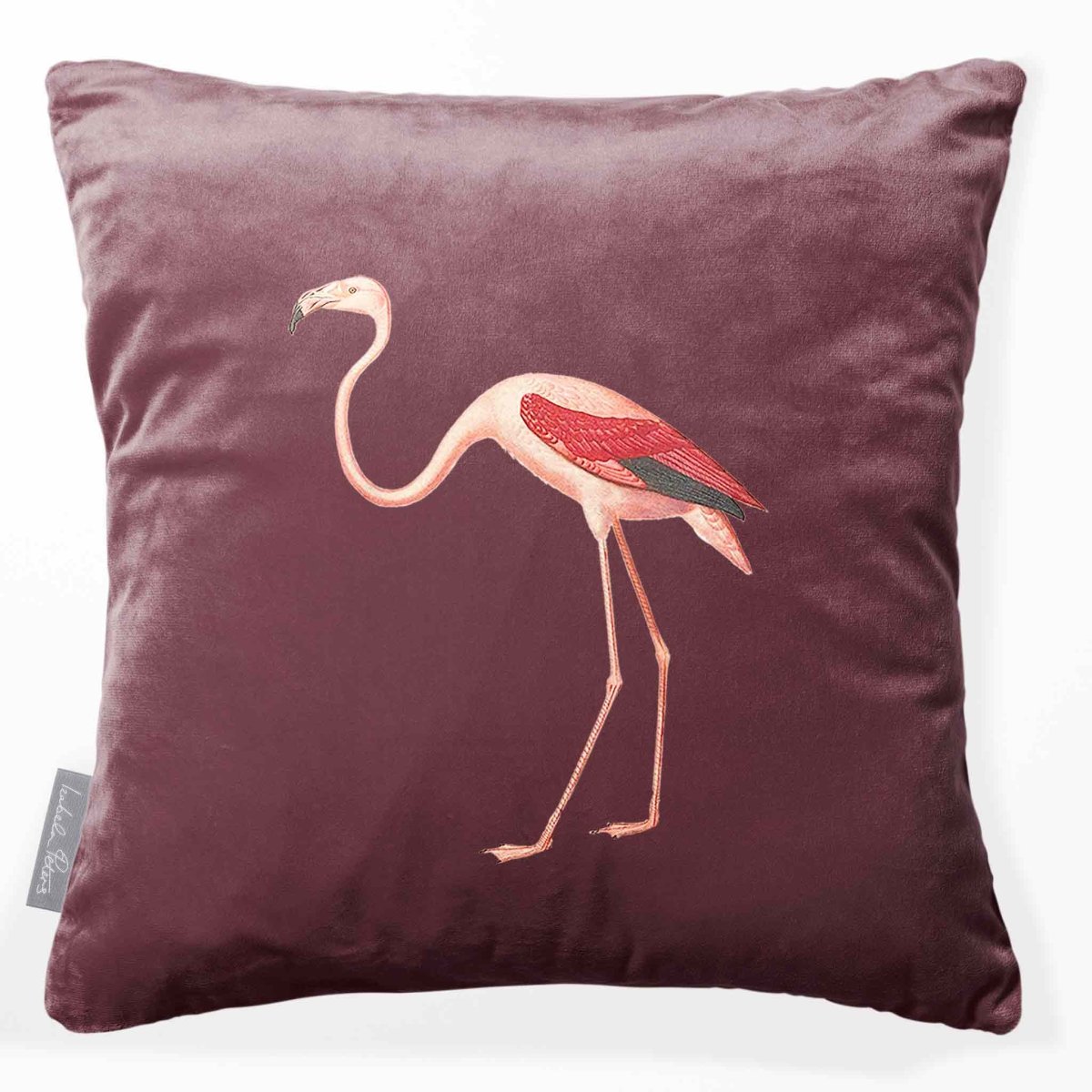 Flamingo | Sustainable Velvet Cushion - Italian Grape 40 x 40 cm Smooth by Izabela Peters