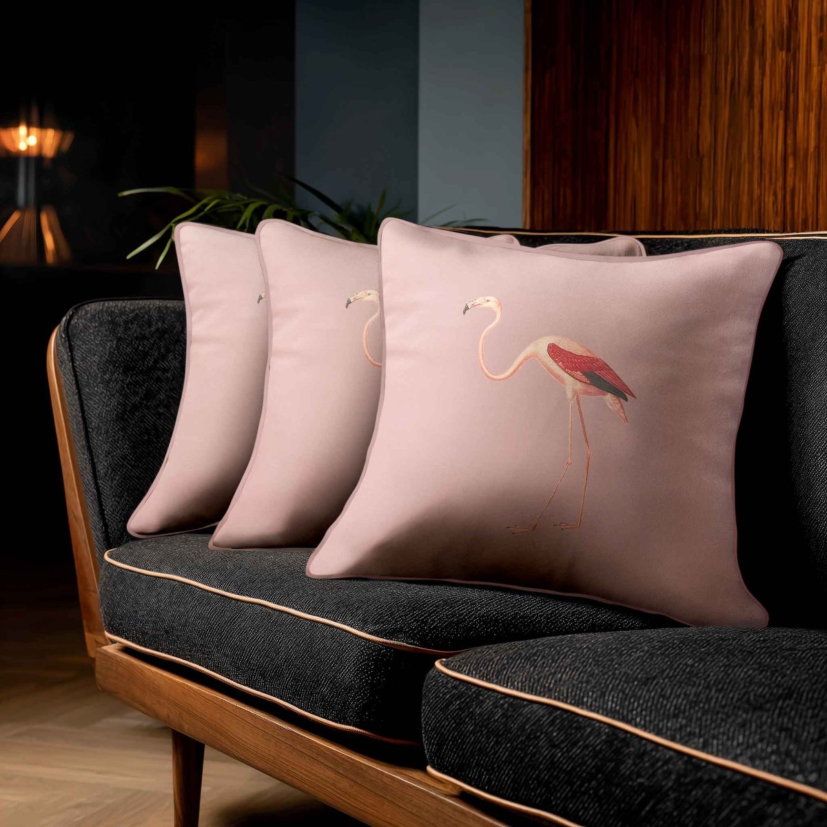 Flamingo | Sustainable Velvet Cushion - Rosewater 40 x 40 cm Standard by Izabela Peters