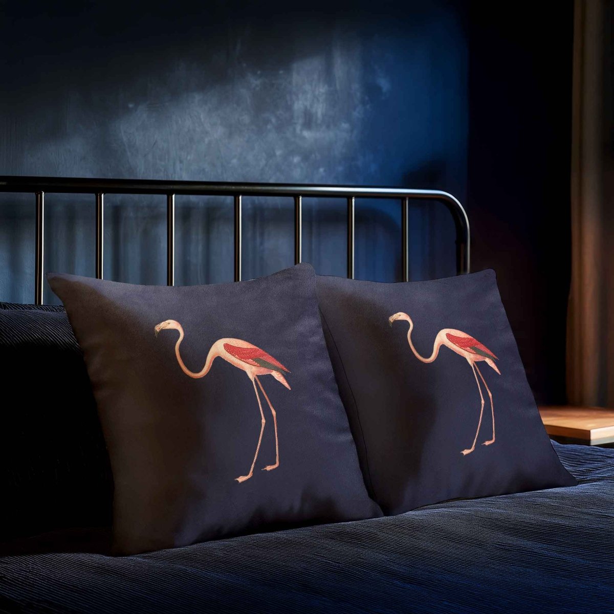 Flamingo | Sustainable Velvet Cushion - Graphite 40 x 40 cm Standard by Izabela Peters
