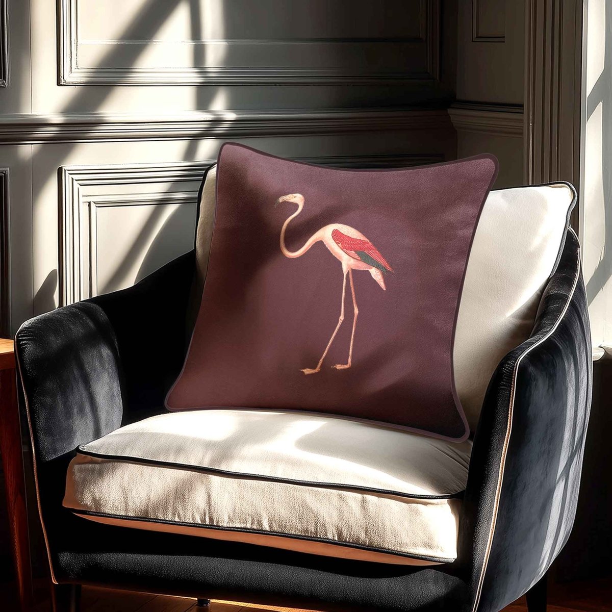 Flamingo | Sustainable Velvet Cushion - Italian Grape 40 x 40 cm Standard by Izabela Peters