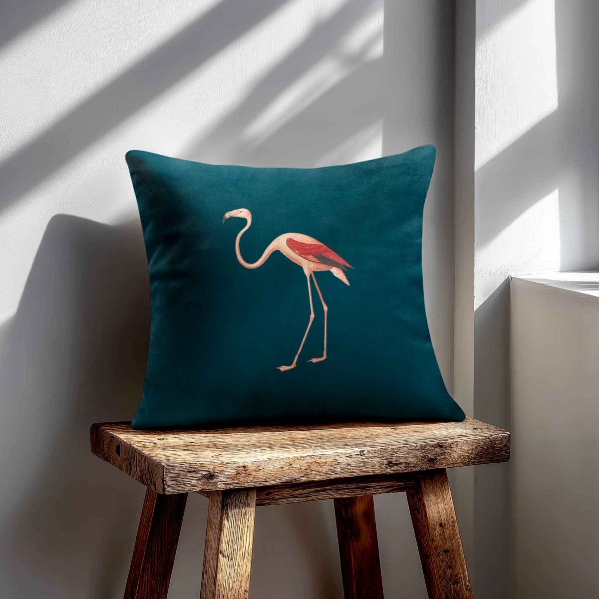 Flamingo | Sustainable Velvet Cushion - Teal 40 x 40 cm Standard by Izabela Peters