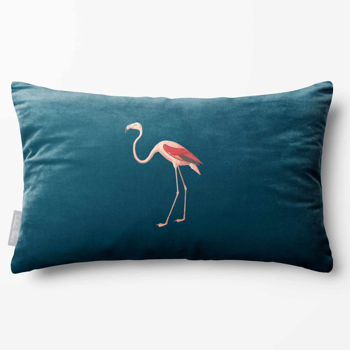 Flamingo | Sustainable Velvet Rectangle Cushion - Teal 50 x 30 cm Standard by Izabela Peters