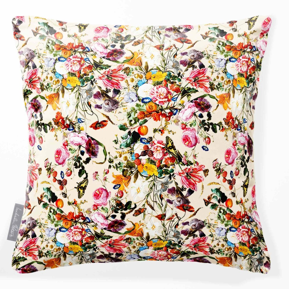 Floral Dream | Sustainable Velvet Cushion - Ivory Cream 40 x 40 cm Smooth by Izabela Peters