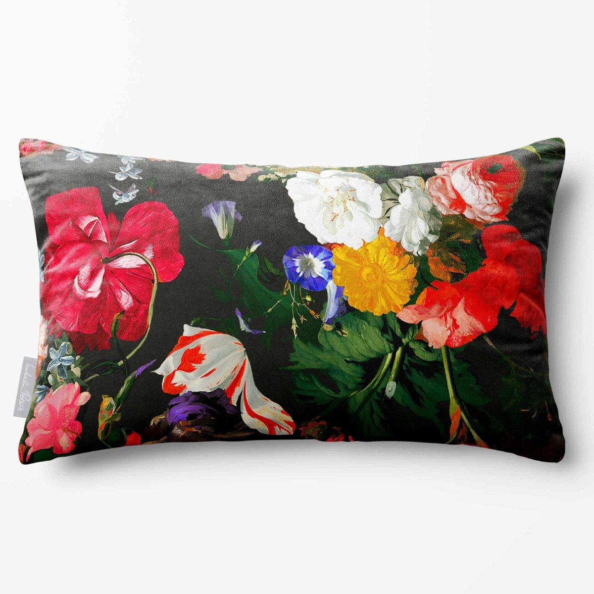 Garden Bouquet | Sustainable Velvet Rectangle Cushion - Rosewater 50 x 30 cm Standard by Izabela Peters