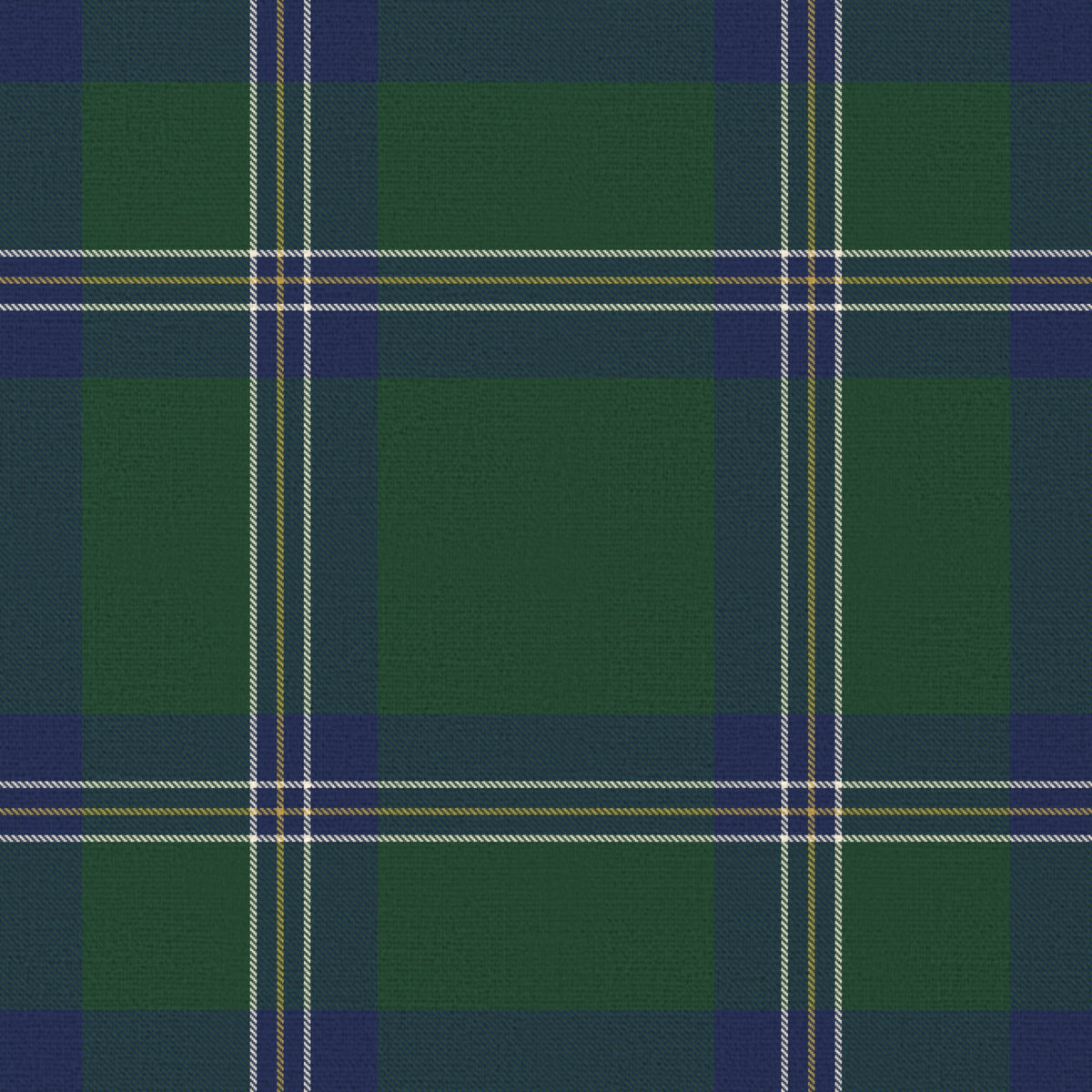 Close-up of the green Tartan Christmas napkin print on cotton, showing the tartan check