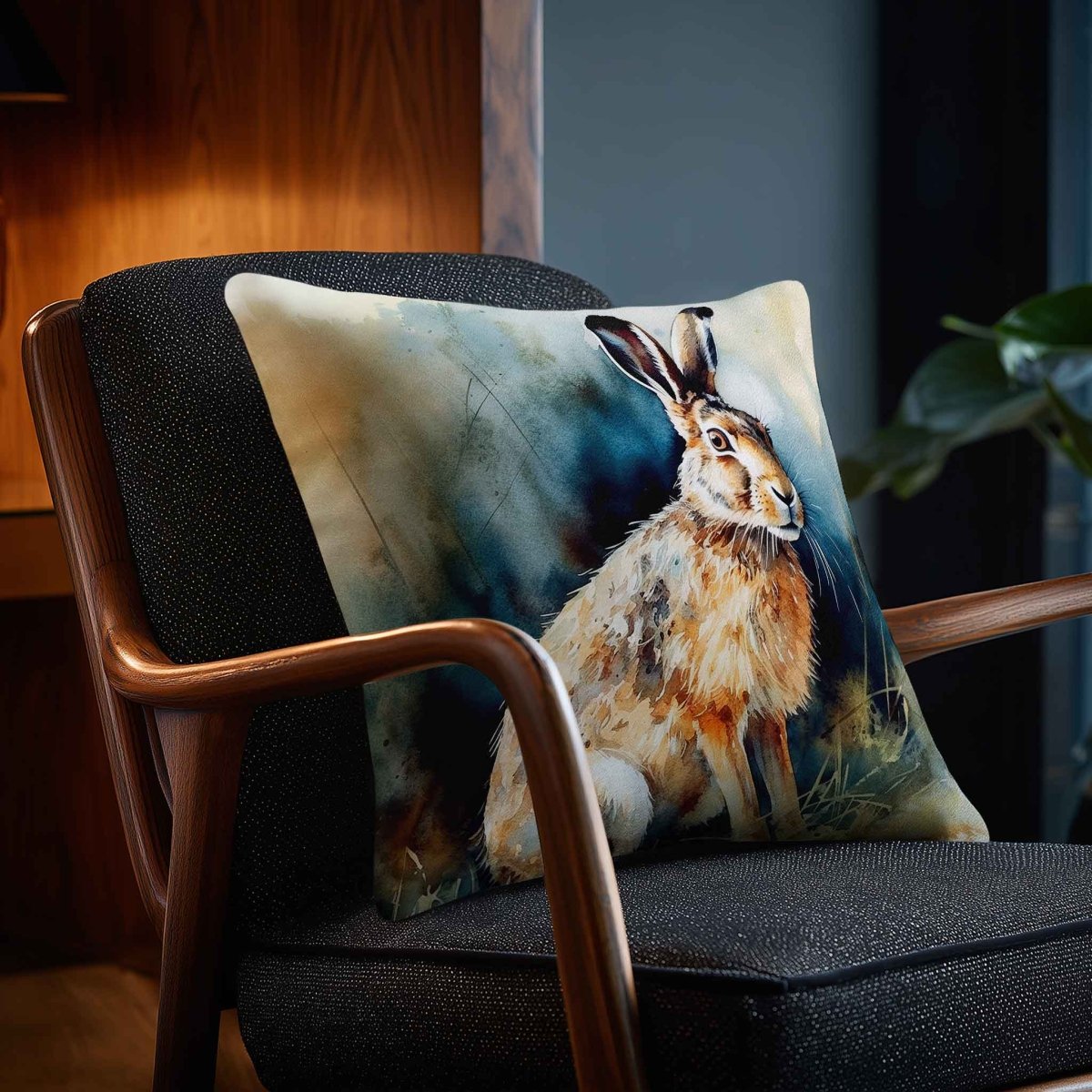 Hare | Sustainable Velvet Cushion - 40 x 40 cm Piped by Izabela Peters