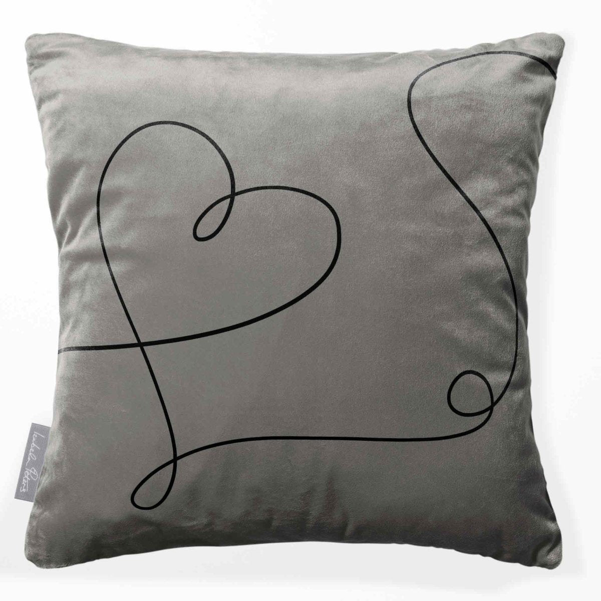 Heart | Sustainable Velvet Cushion - Beluga 40 x 40 cm Standard by Izabela Peters