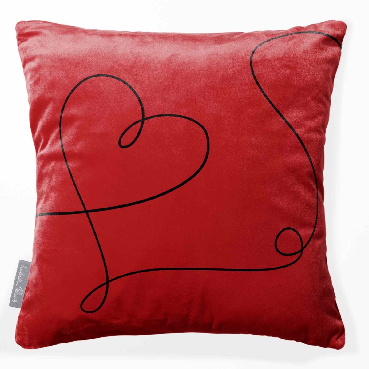 Heart | Sustainable Velvet Cushion - Crimson Muse 40 x 40 cm Standard by Izabela Peters