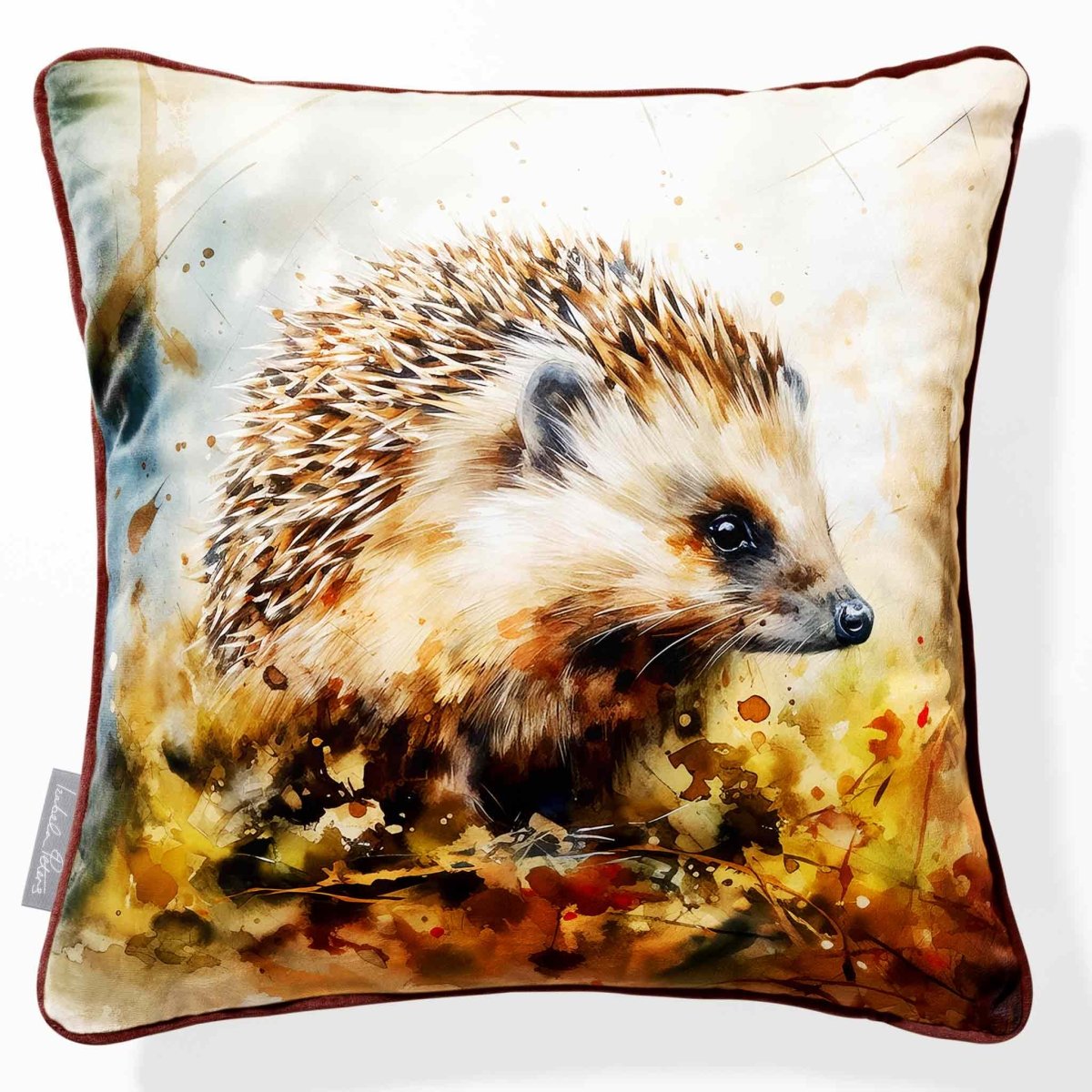 Hedgehog | Sustainable Velvet Cushion - 40 x 40 cm Piped by Izabela Peters
