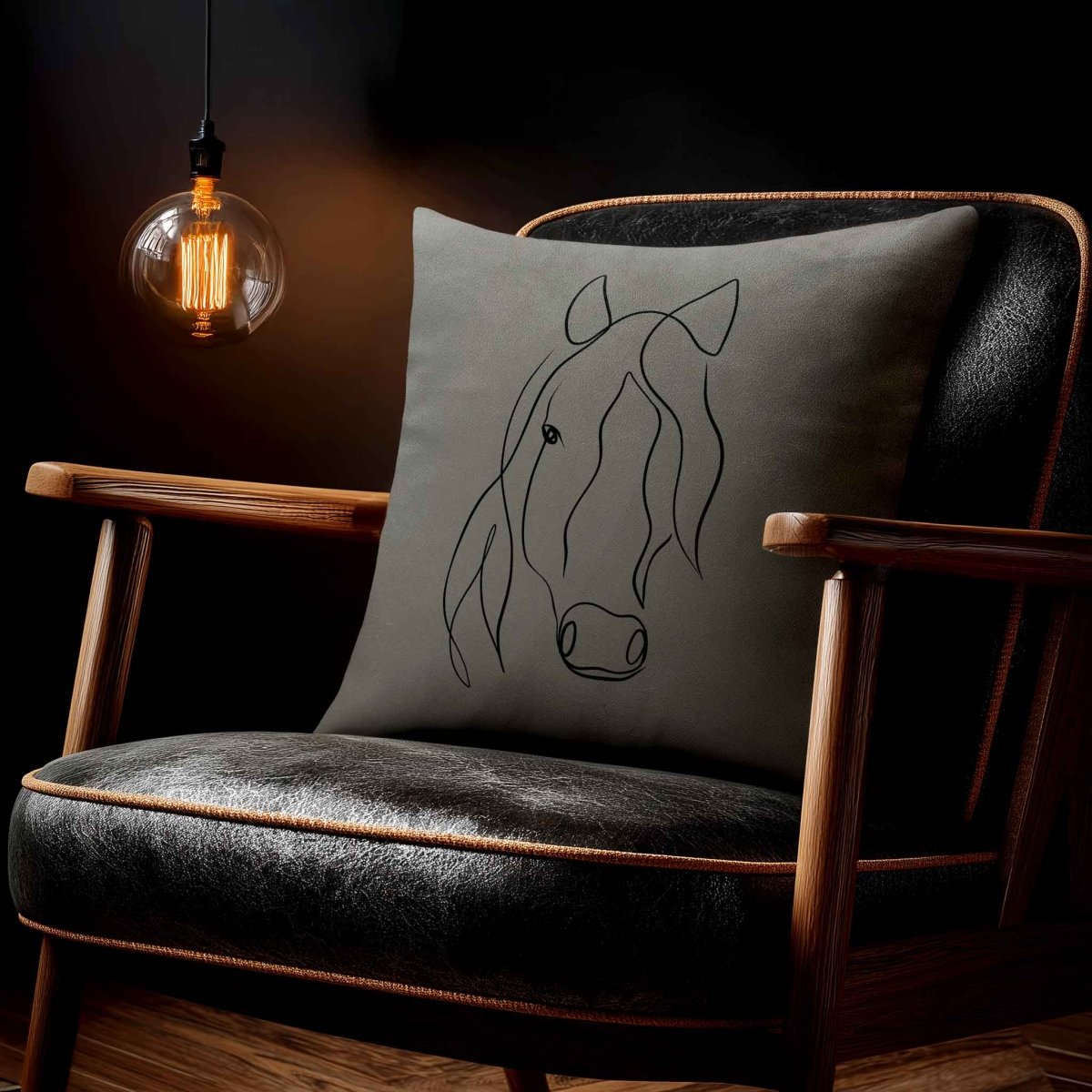 Horse | Sustainable Velvet Cushion - Beluga 40 x 40 cm Standard by Izabela Peters